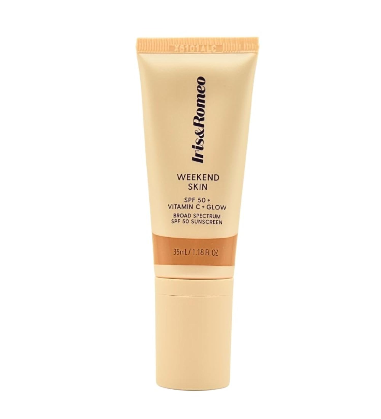 IRIS&ROMEO Weekend Skin SPF 50 Warm Glow Mineral Sunscreen with Vitamin C & Niacinamide for Dewy Golden Finish 1.18 fl oz - Buy Online on GoSupps.com