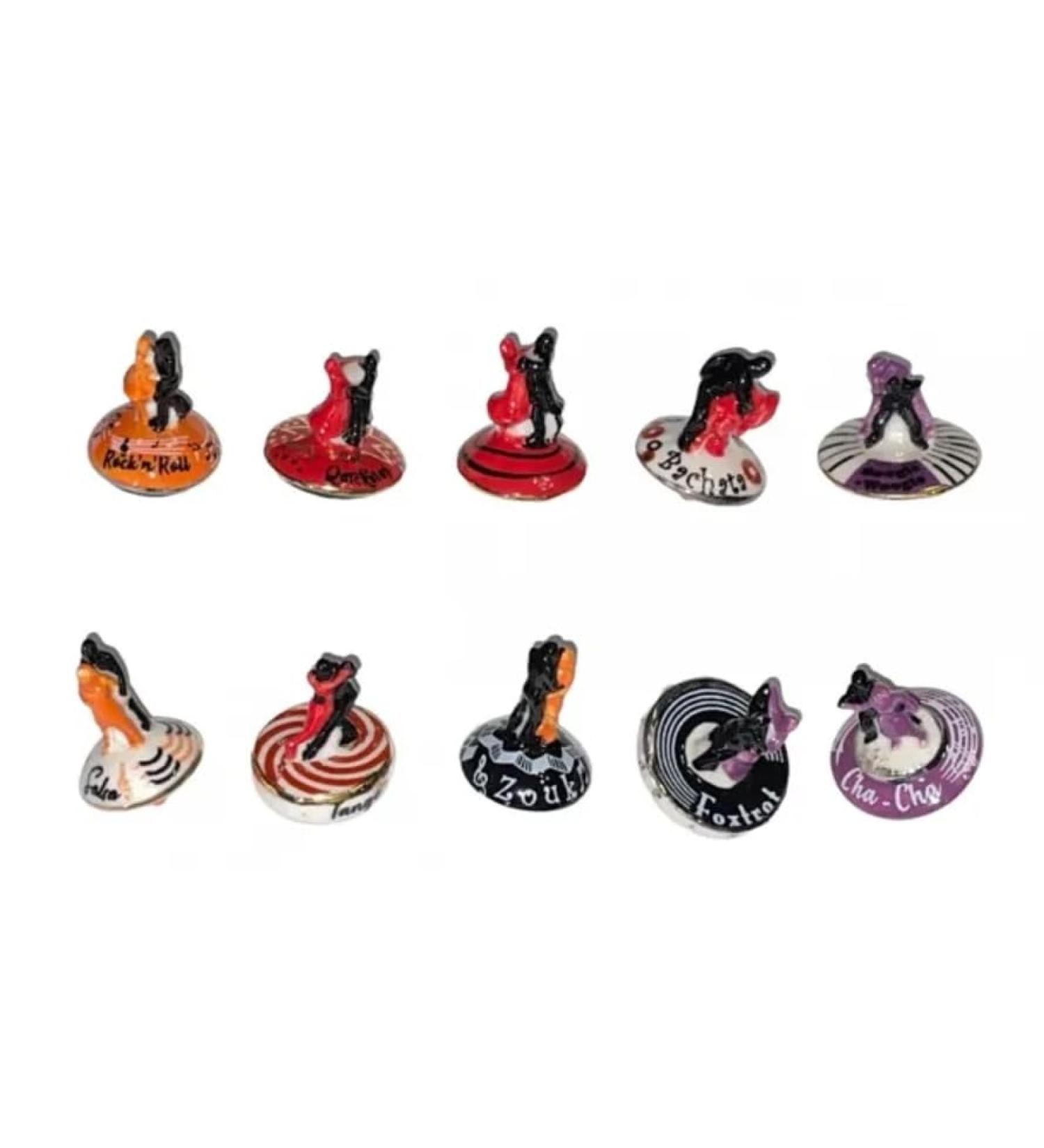 Faistongateau - Beans theme spinning tops duos Dance - Collection beans for Galette de Rois Epiphany - Multicoloured beans