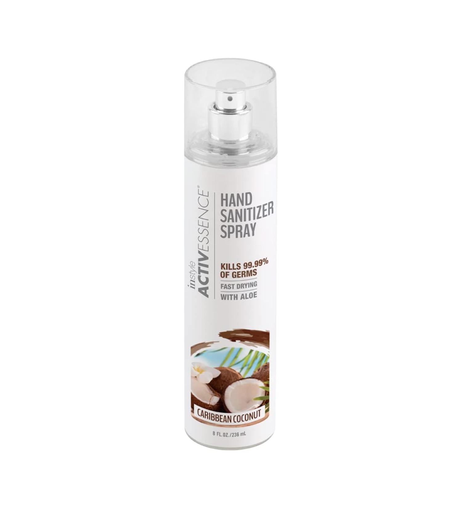 Instyle ActivEssence Caribbean Coconut Hand Sanitizer Spray - 8 Fl Oz | Kills 99.99% Of Germs | Fast Drying | With Aloe | Non Greasy | CLEAN Vegan Paraben Free Phthalate Free - Buy Online on GoSupps.com