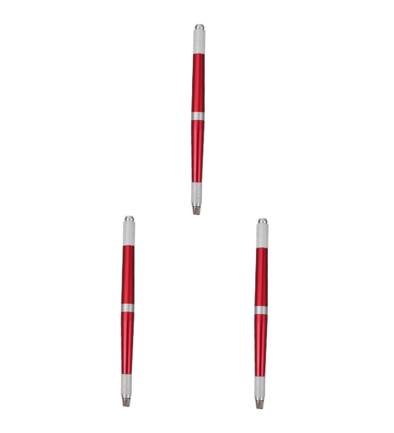 Didiseaon 3pcs Makeup Professional Embroidered Manual Aluminium Make Pen Alloy Eyebrow Supply Permanent 14.2x0.9cmx3pcs Redx3pcs - Buy Online on GoSupps.com