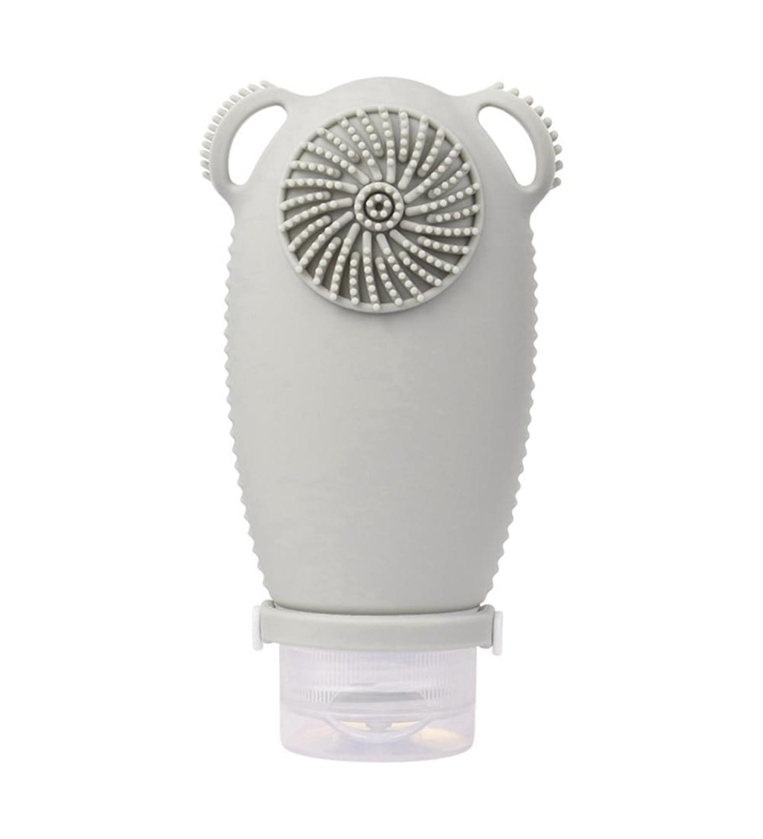 sunree Silicone Empty Container with Cleansing Brush for Shampoo and Lotion C gray - Buy Online on GoSupps.com