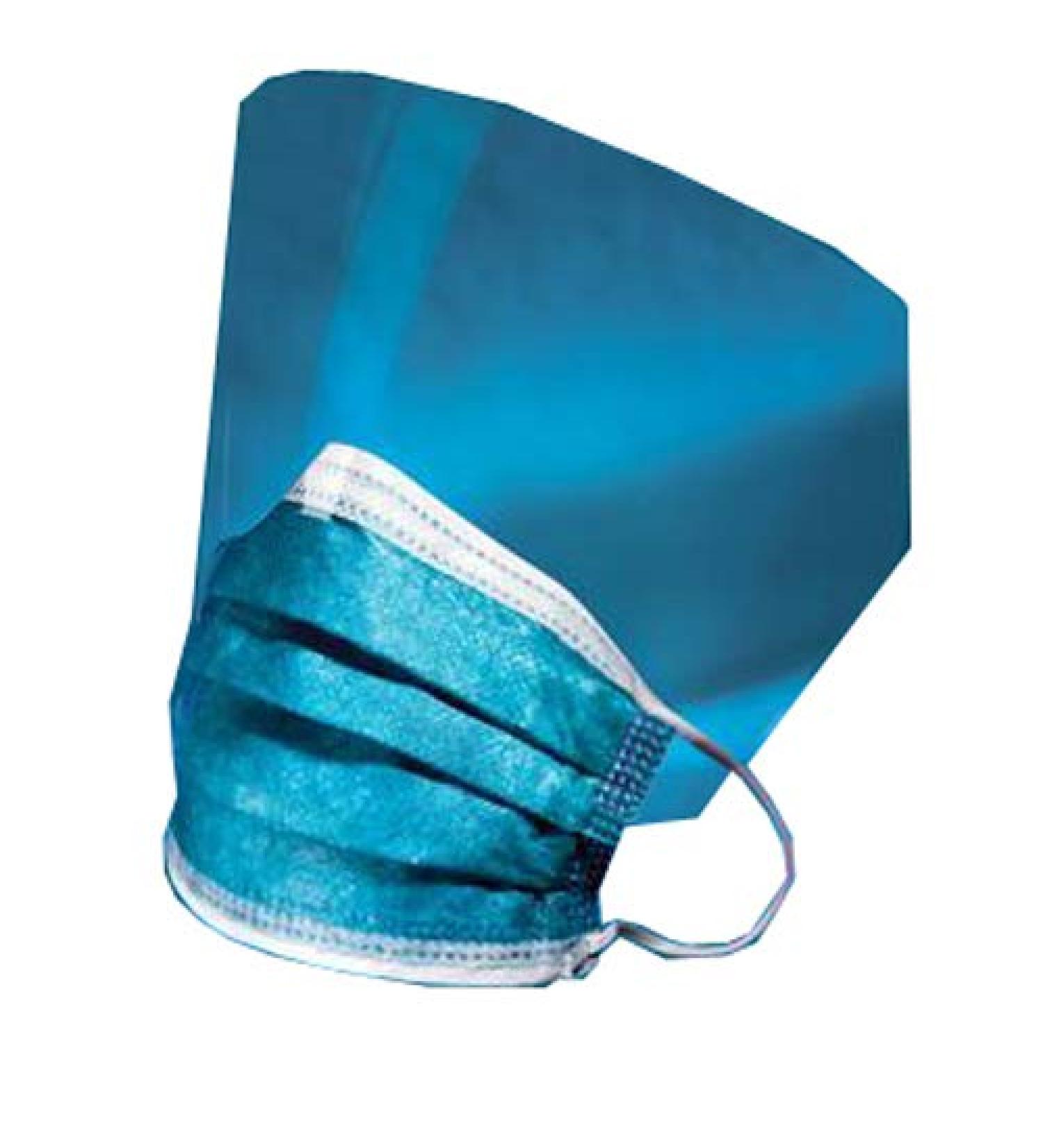 Cardinal Health AT74631 Secure-Gard Multi-Color Fluid Resistant Facial Protection Procedure Mask with Fog-Free Foam and Eyeshield (Pack of 100)