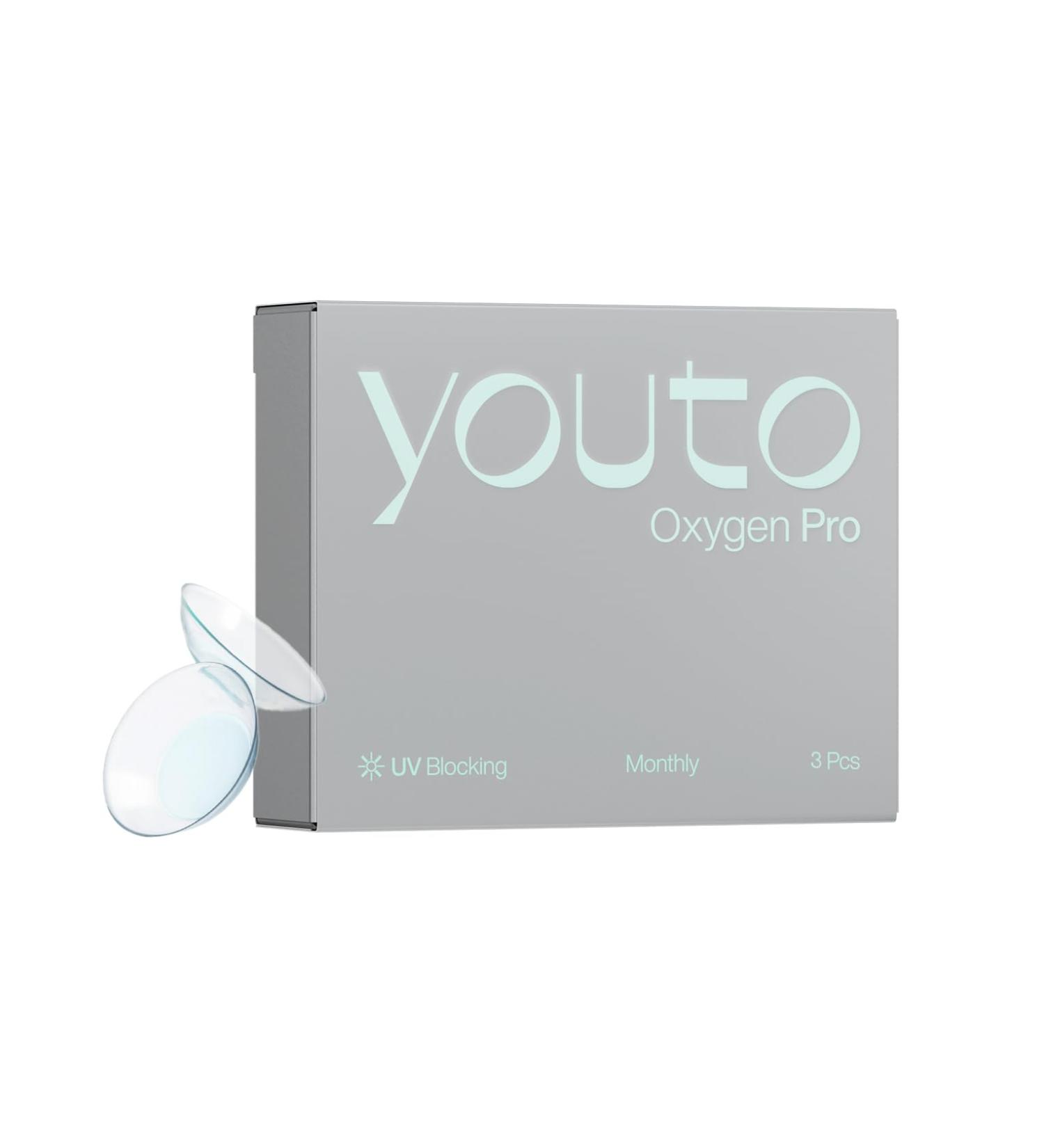 Youto Oxygen Monthly Contact Lenses - 3 Pieces BC 8.7mm Dia 14.0mm Soft Silicone Hydrogel UV Protection High Moisture -4.00 Diopters - Buy Online on GoSupps.com