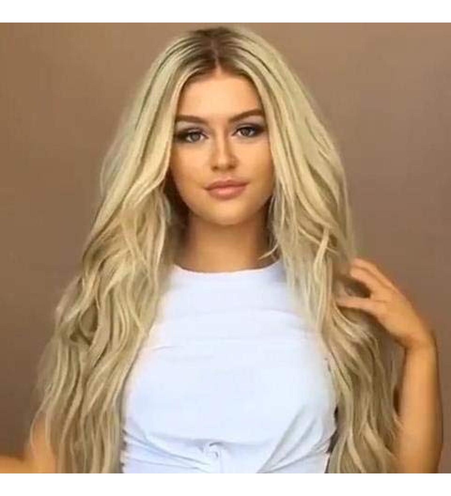 Shop Long Blonde Curly Synthetic Wigs for Women - Heat-Resistant & Perfect for Halloween Festivals & Cosplay - Buy Online on GoSupps.com