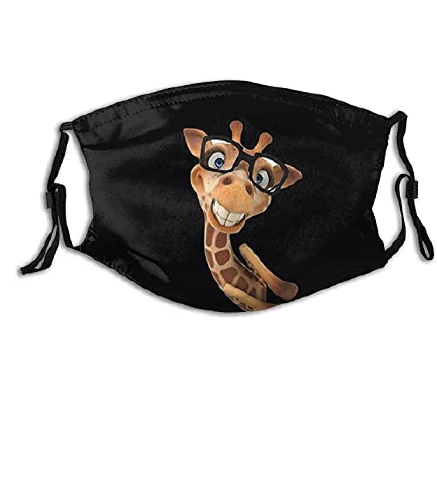 Giraffe smile teeth Face Mask Scarf Breathable & Washable Fashion Balaclavas With 2 Filters For Men & Women Adult