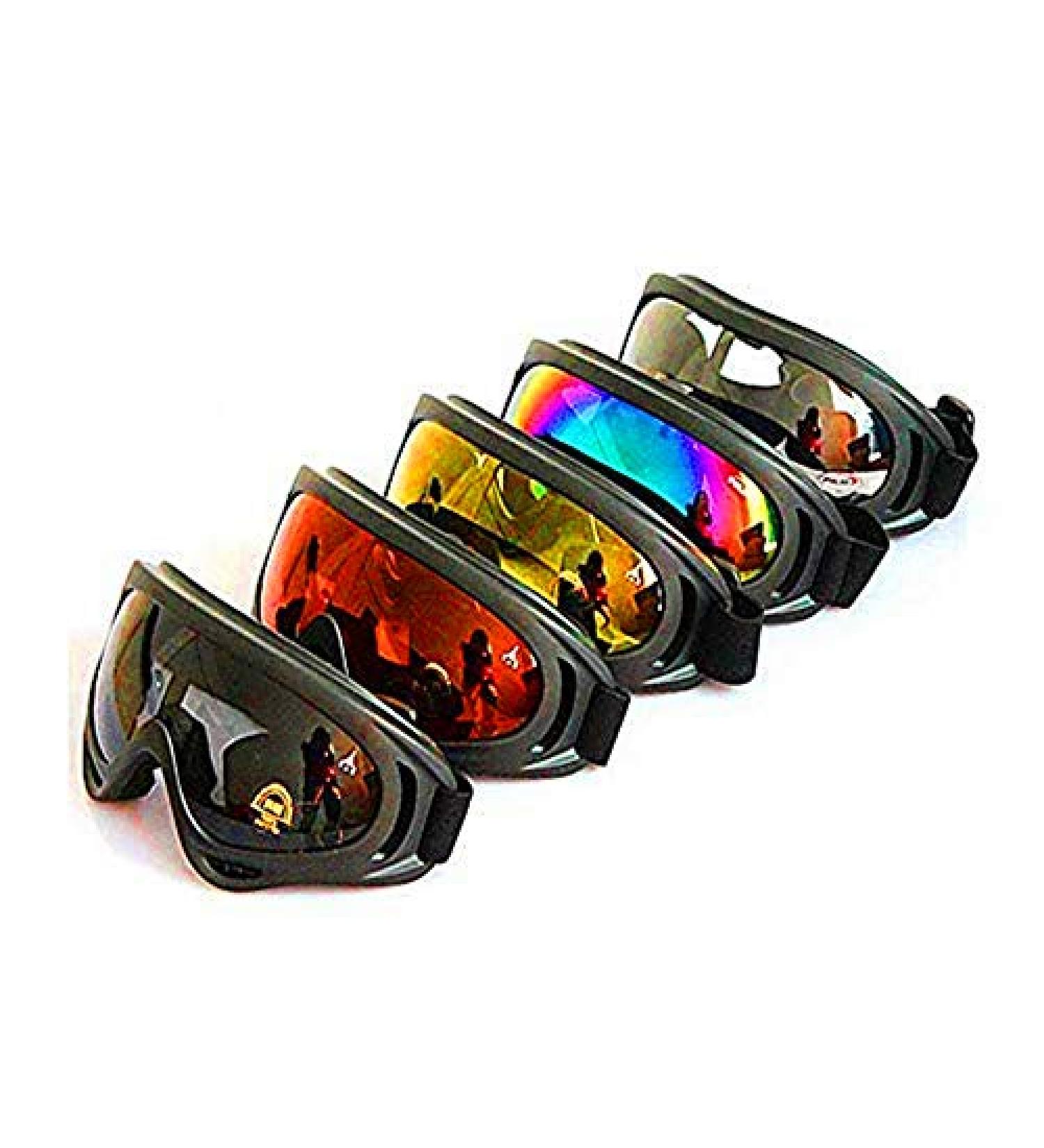 DPLUS Motorcycle Goggles Set of 5 - Anti-UV 400 ATV Dirt Bike Offroad Protective Glasses for Men Women Kids - Adjustable Riding Combat Tactical Military Goggles X400 - Buy Online on GoSupps.com