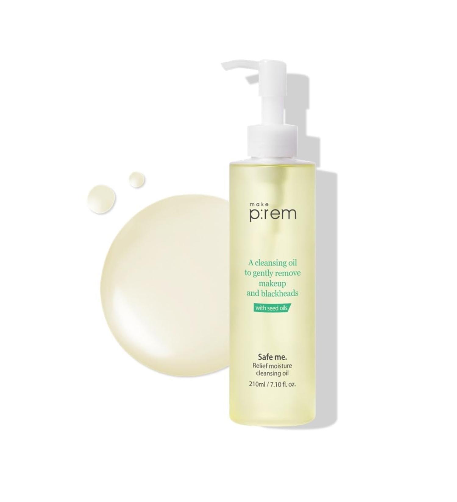 MAKE P:REM Safe Me Cleansing Oil - Deep Pore Makeup Remover for Oily Skin | Gentle Blackhead Remover | Korean Skincare - 210ml - Buy Online on GoSupps.com