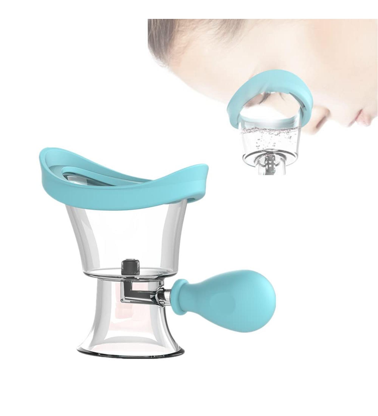 Chislim Silicone Eye Wash Cup - Manual Air Pressure Eye Cleaning Cup (Blue) - Buy Online on GoSupps.com