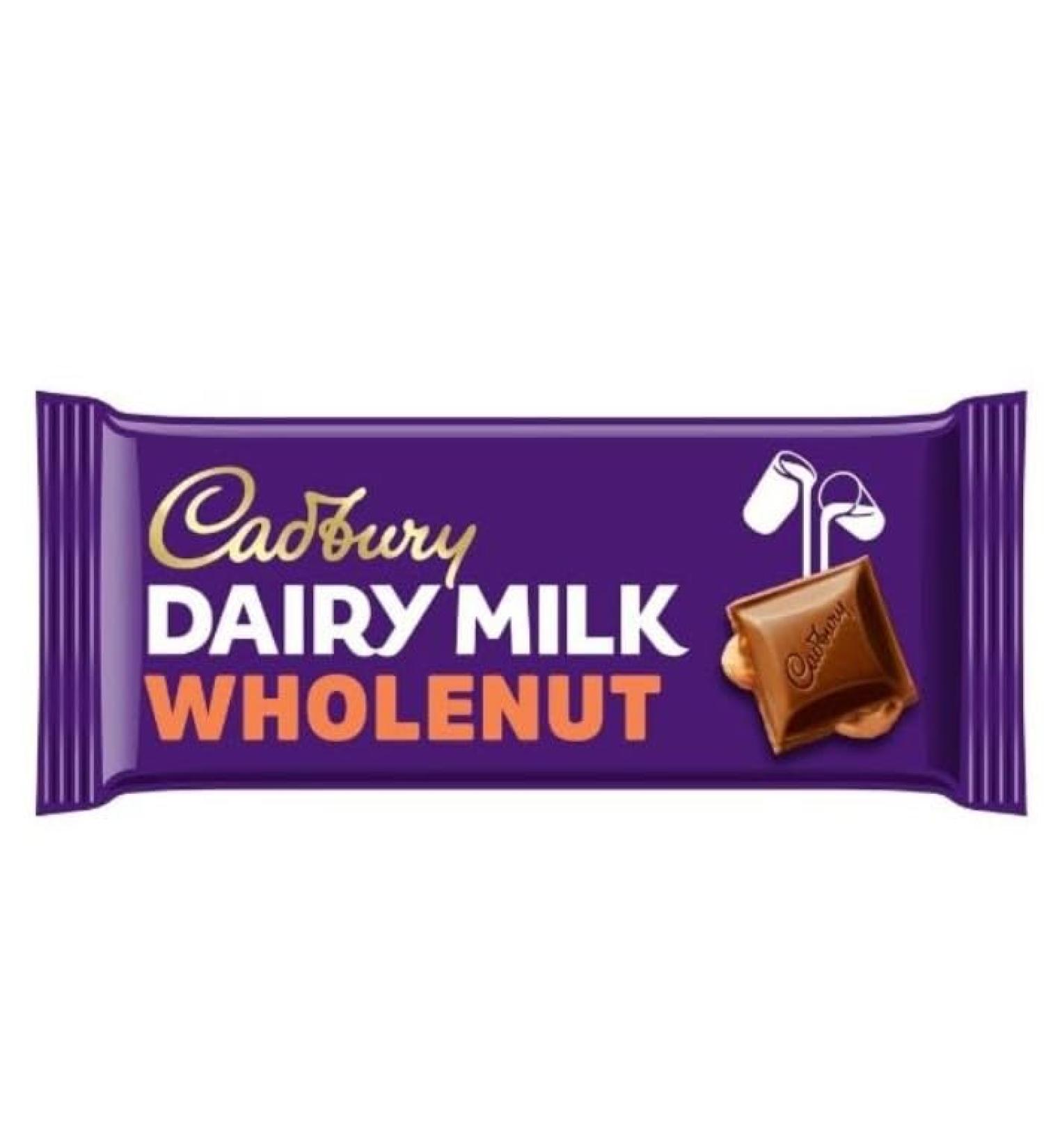 3 x Dairy Milk Wholenut Chocolate Bar 120g Delicious Tasty And Twisty Treat Gift Hamper For Birthday Christmas - Buy Online on GoSupps.com