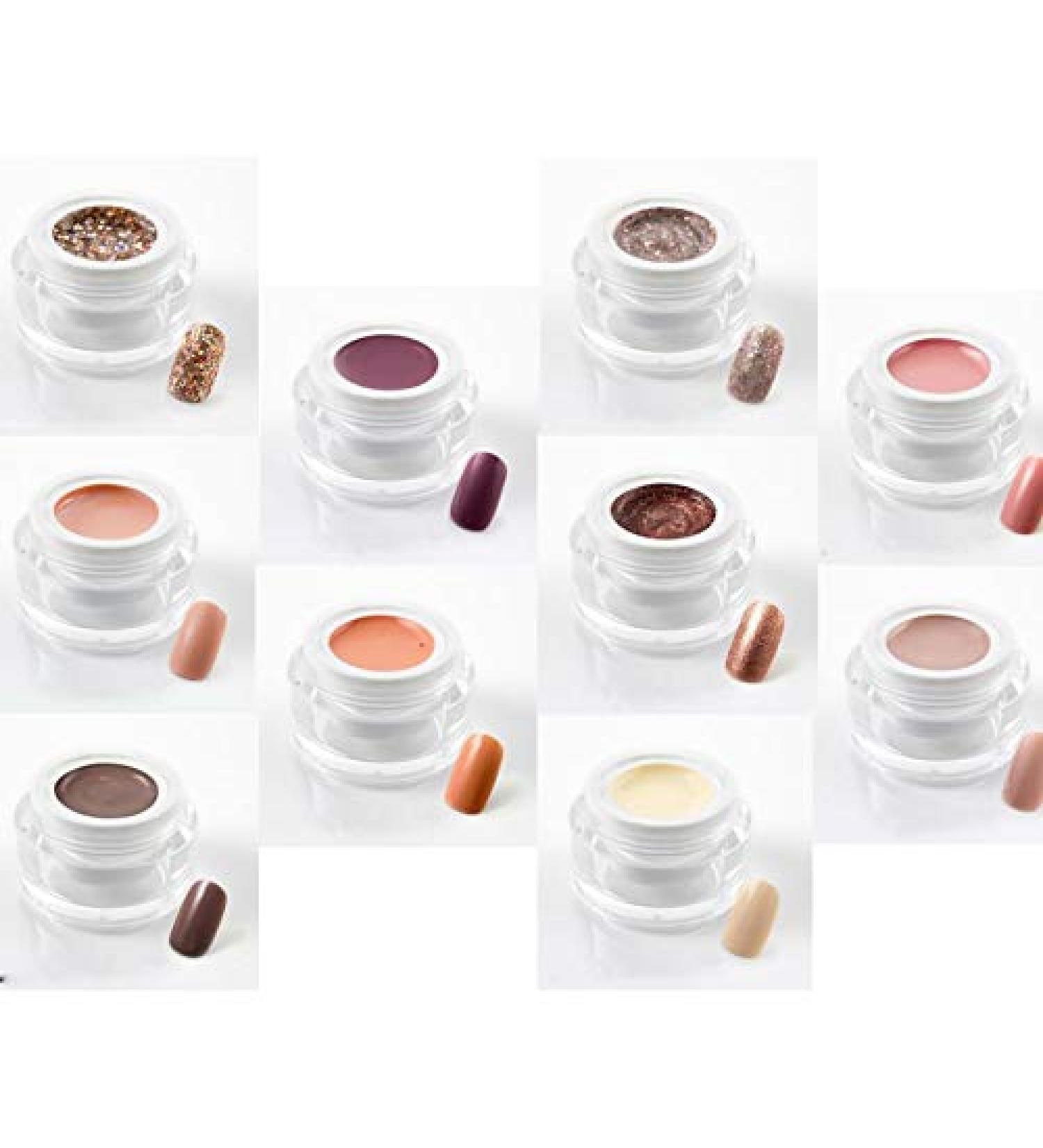 Great UV gel set - creative set number 195 - color gel set in nude - 10 color gels - KS -195