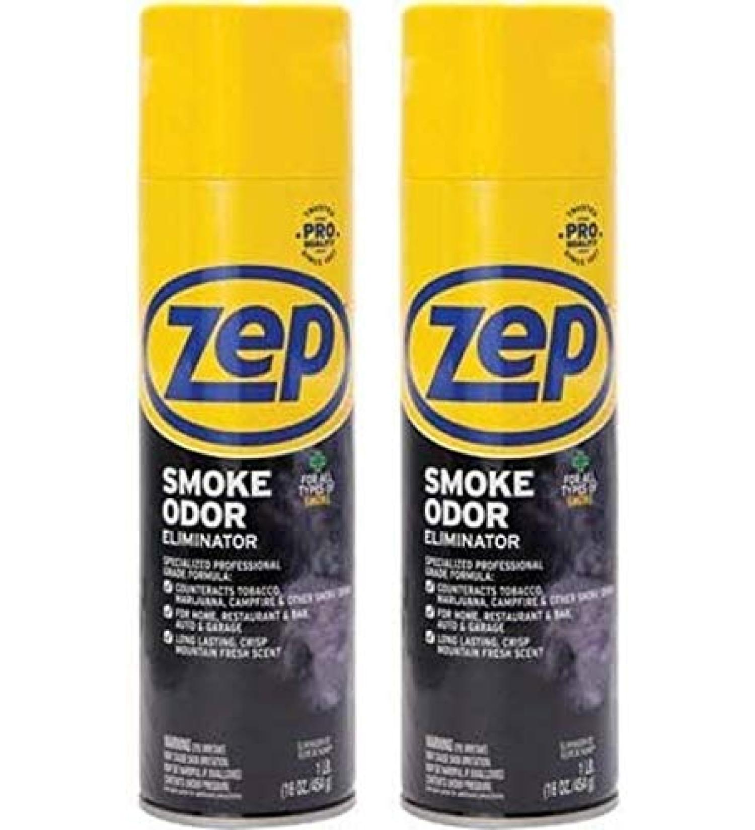 Zep Smoke Odor Eliminator Aerosol - 16 Ounce (Pack of 2) ZUSOE16 - Eliminate Cannabis (Marijuana) and Tobacco Odors 1 Pound (Pack of 2) - Buy Online on GoSupps.com
