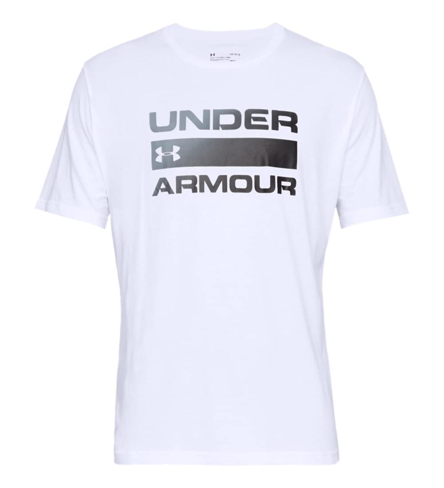 Under Armour Men's Team Issue Wordmark T-Shirt - White/Black, Large - Buy Online on GoSupps.com