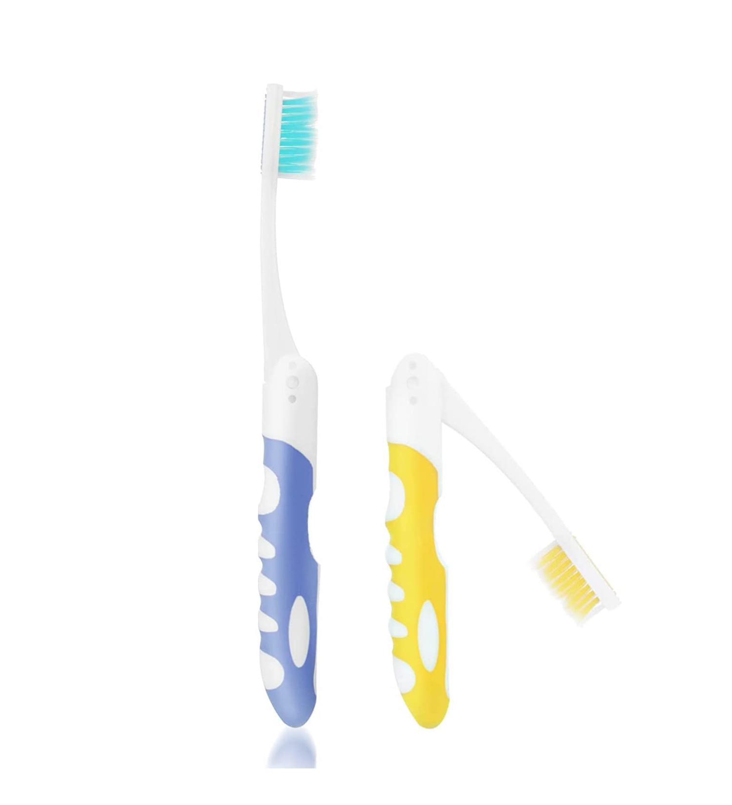 Ouligay 2Pcs Portable Travel Toothbrush Kit for Camping and Hiking - Soft Bristles, Folding & Collapsible Design - Buy Online on GoSupps.com