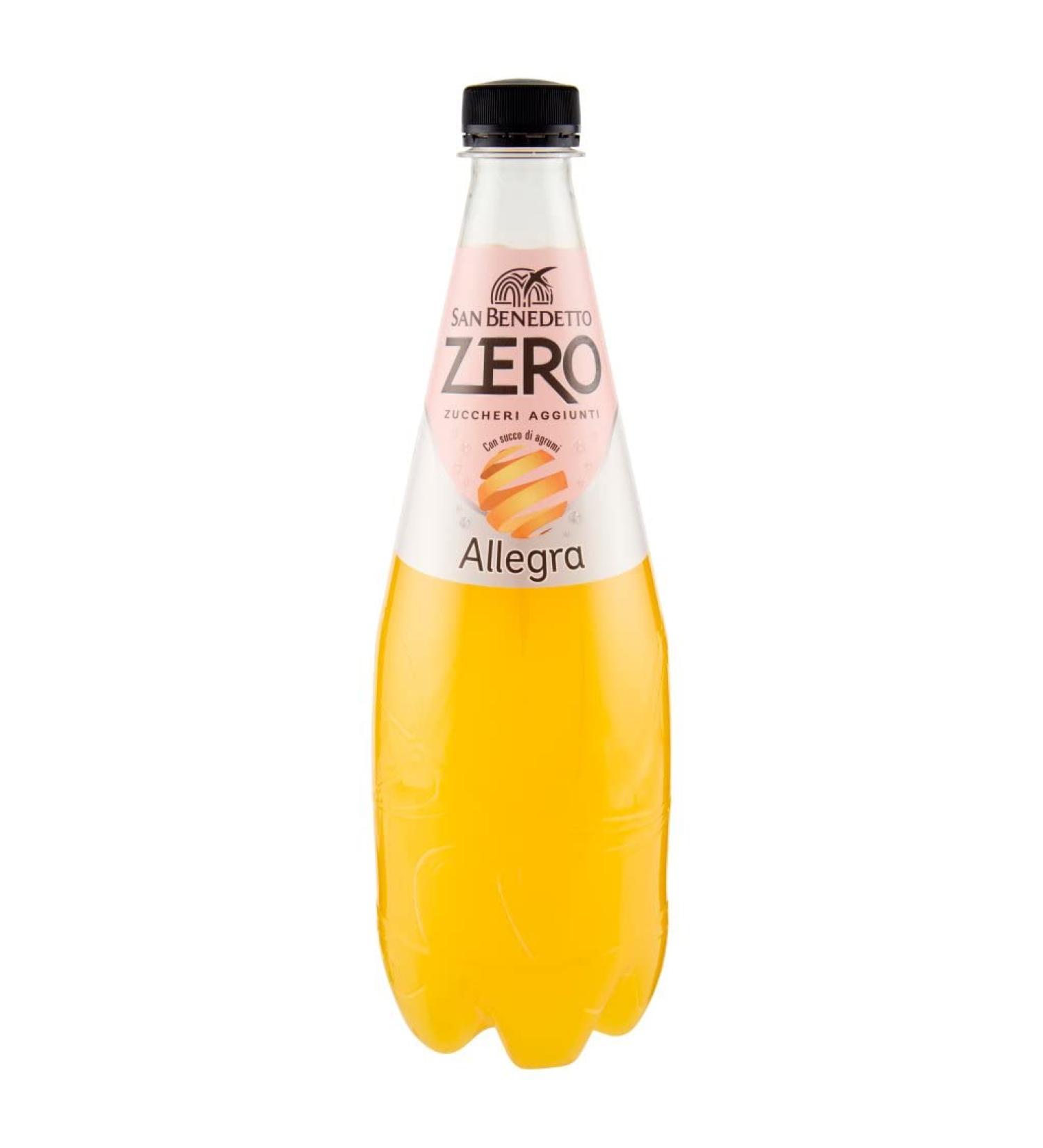  San Benedetto San Benedetto Allegra Aranciata Zero PET Pack of 12 Sugar-Free Bottles 0.75 L Sugar-Free Orange Lemonade - Buy Online on GoSupps.com
