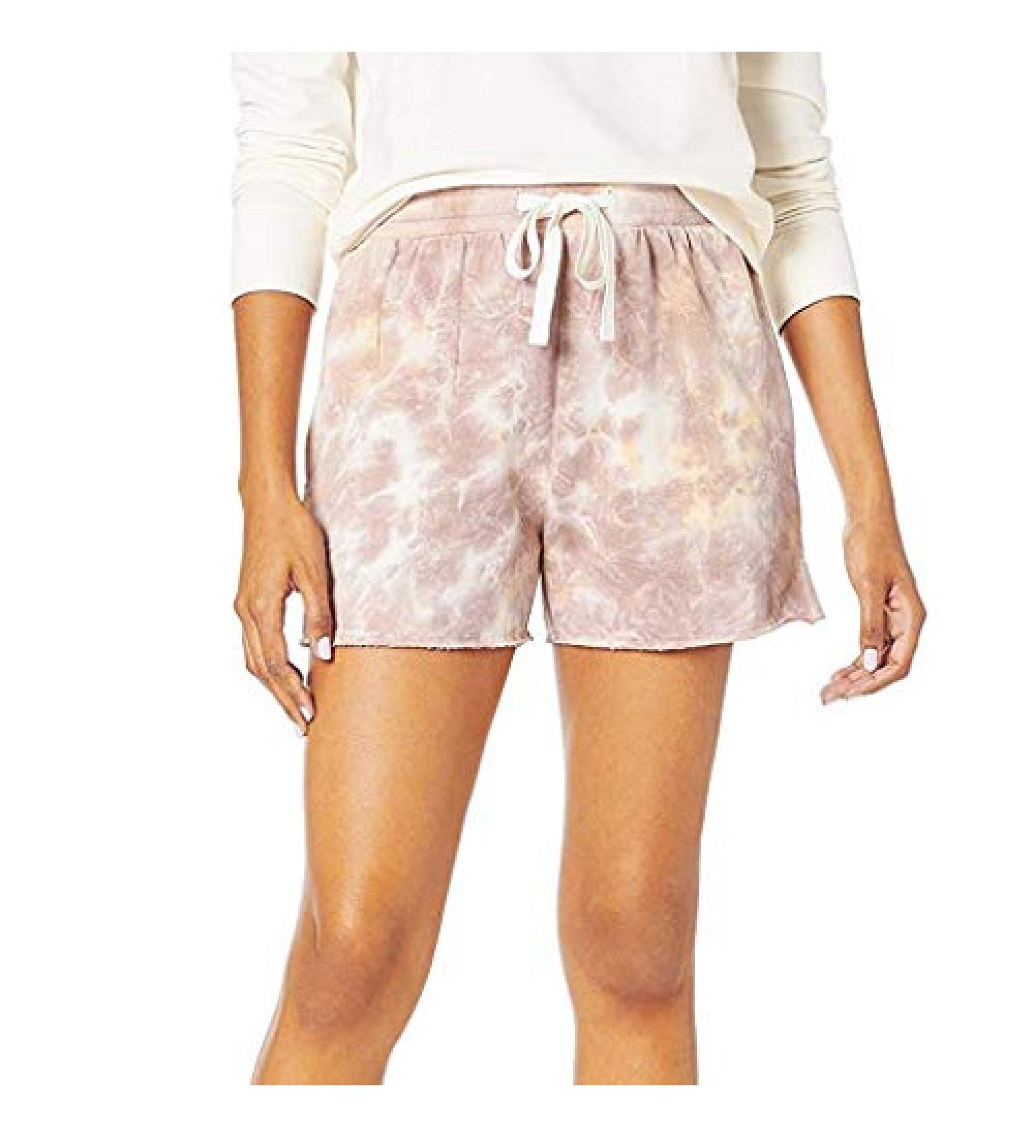Hessimy Women's Tie Dye Beach Shorts | Elastic Waist Casual Comfy Shorts - Large Khaki - Buy Online on GoSupps.com