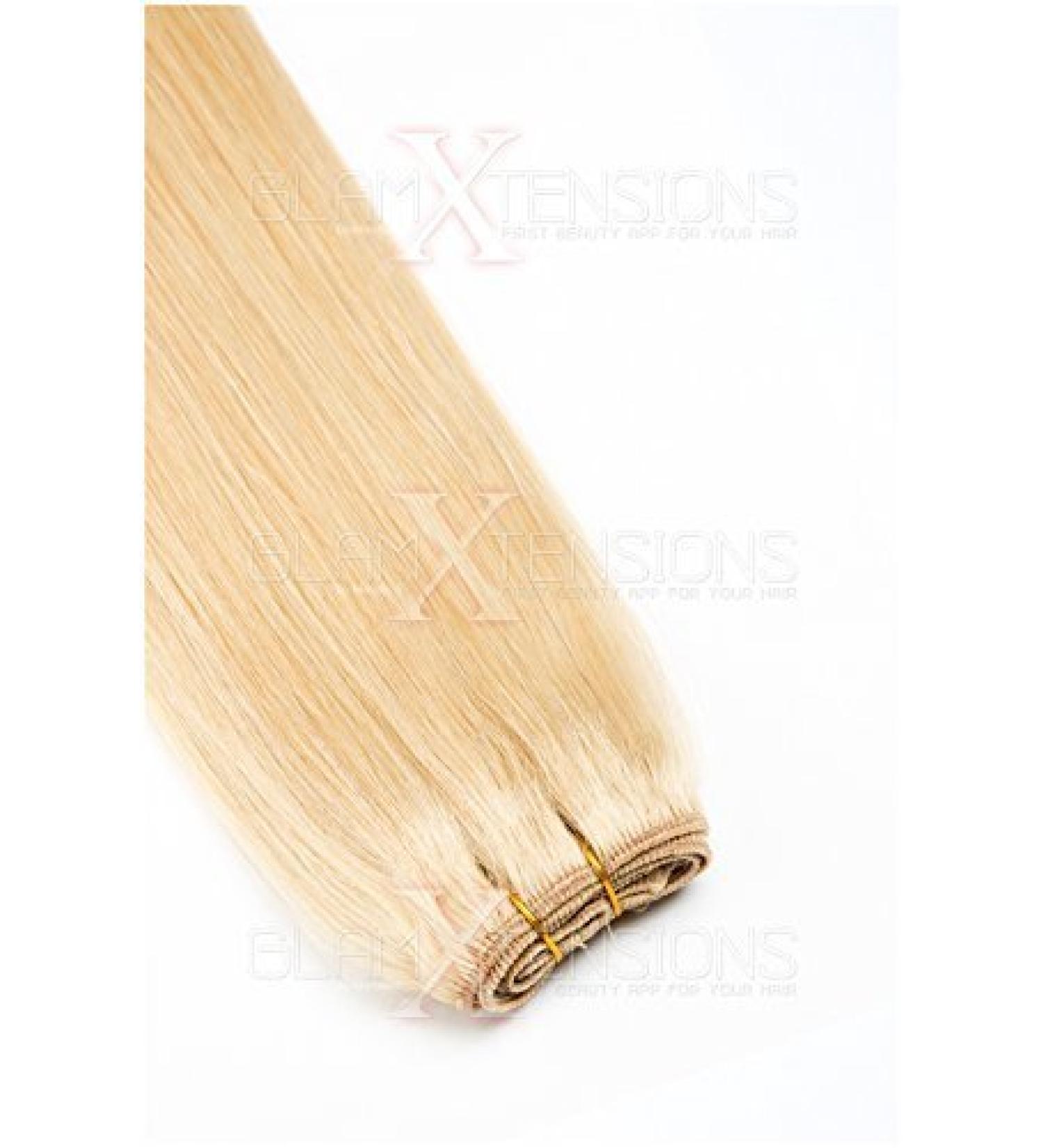 Weft human hair weft straight 100% Indian human hair 60cm hair extension extensions #22 light blonde