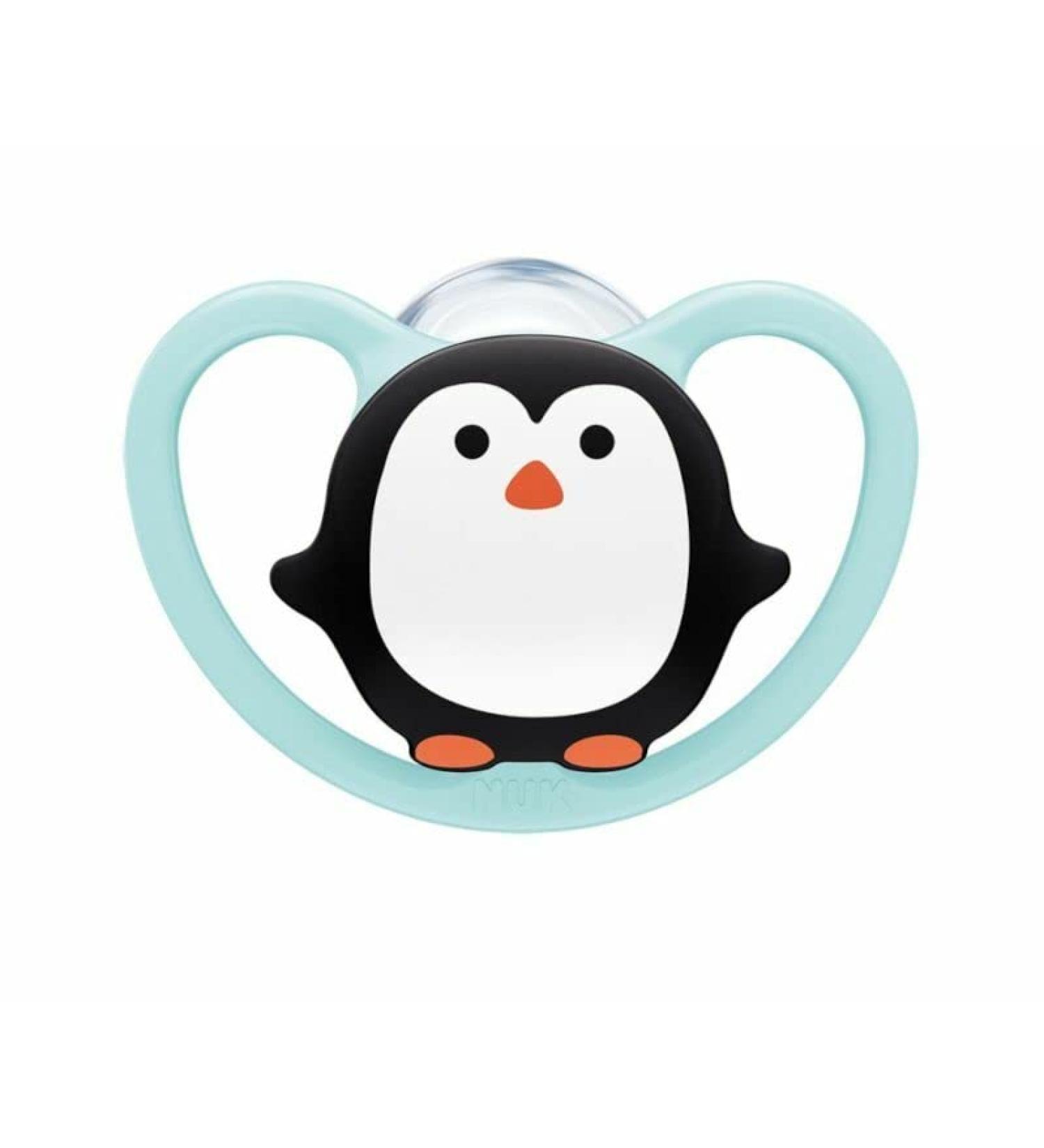 Nuk pacifier Space girl 6-18 months. blue penguin
