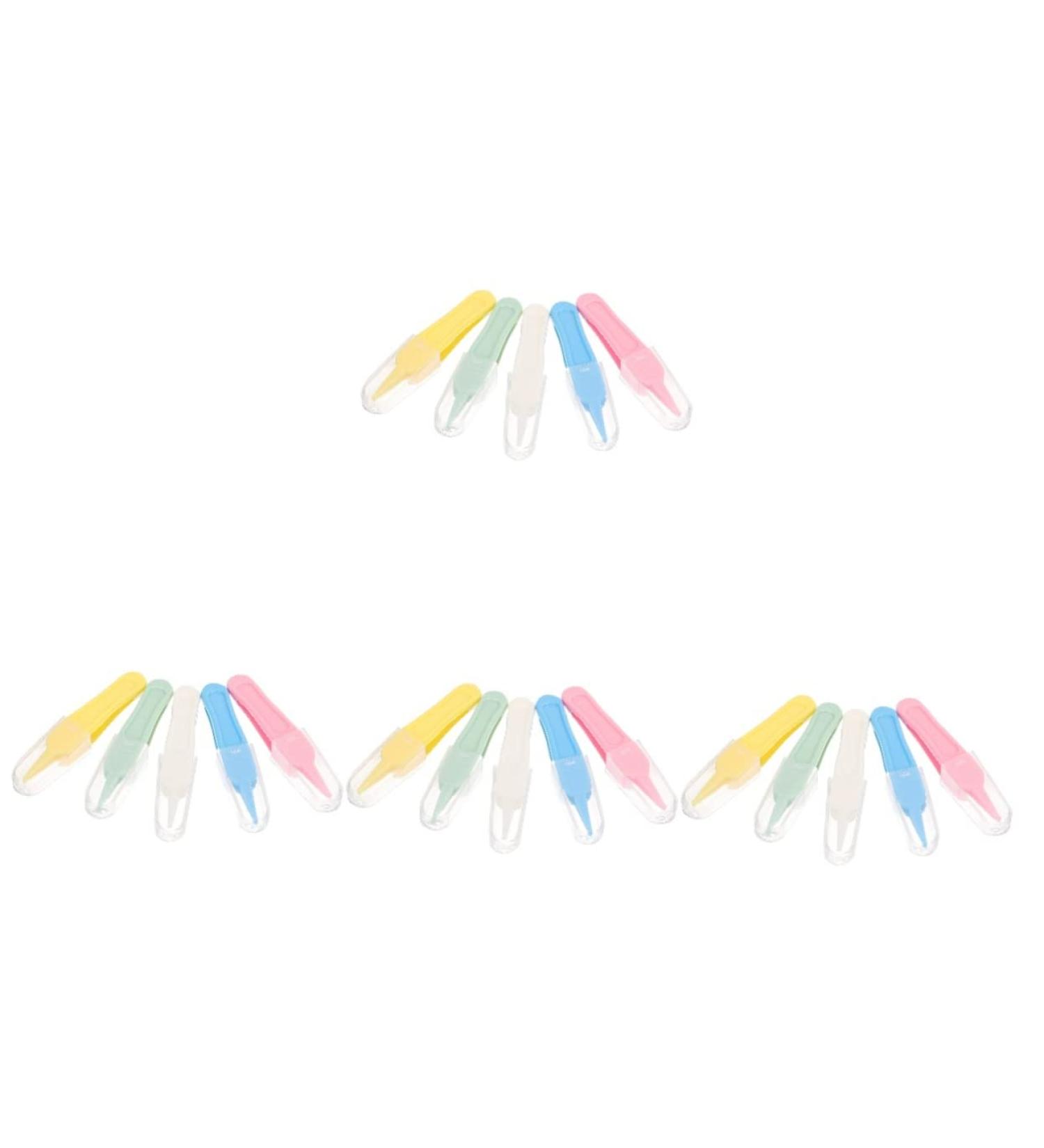 20-Piece Healeved Precision Tweezers Set for Baby Cleaning Supplies - Pink Round Head Booger Clip - Assorted Colors - Pack of 4 Medium Tweezers - Buy Online on GoSupps.com