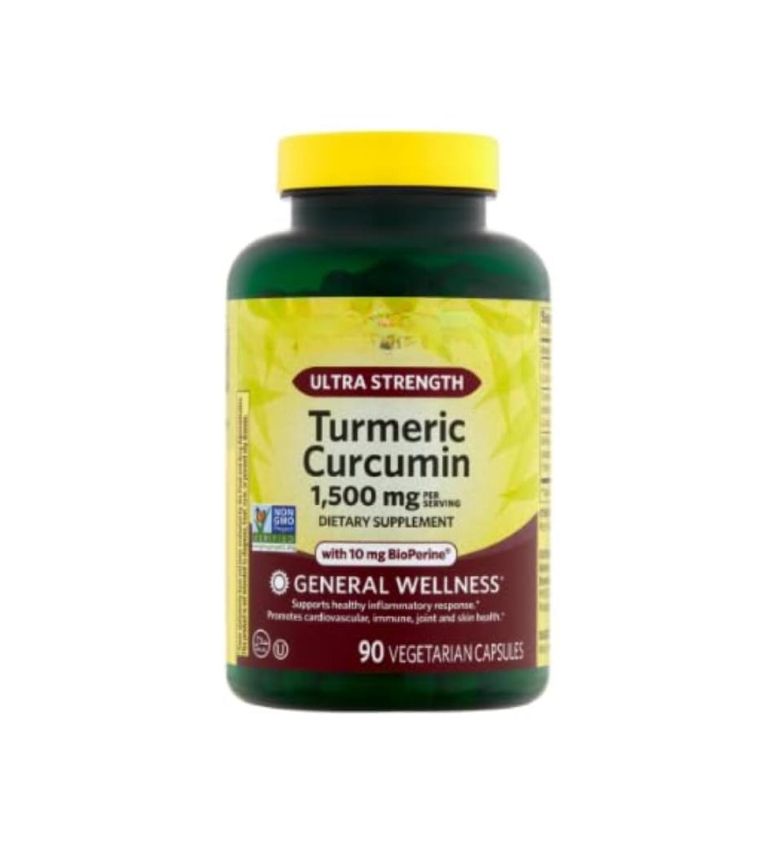 SEDLAV Ultra Strength Turmeric Curcumin General Wellness Dietary Supplement Vegetarian Capsules 1 500 mg 90 Count Sticker