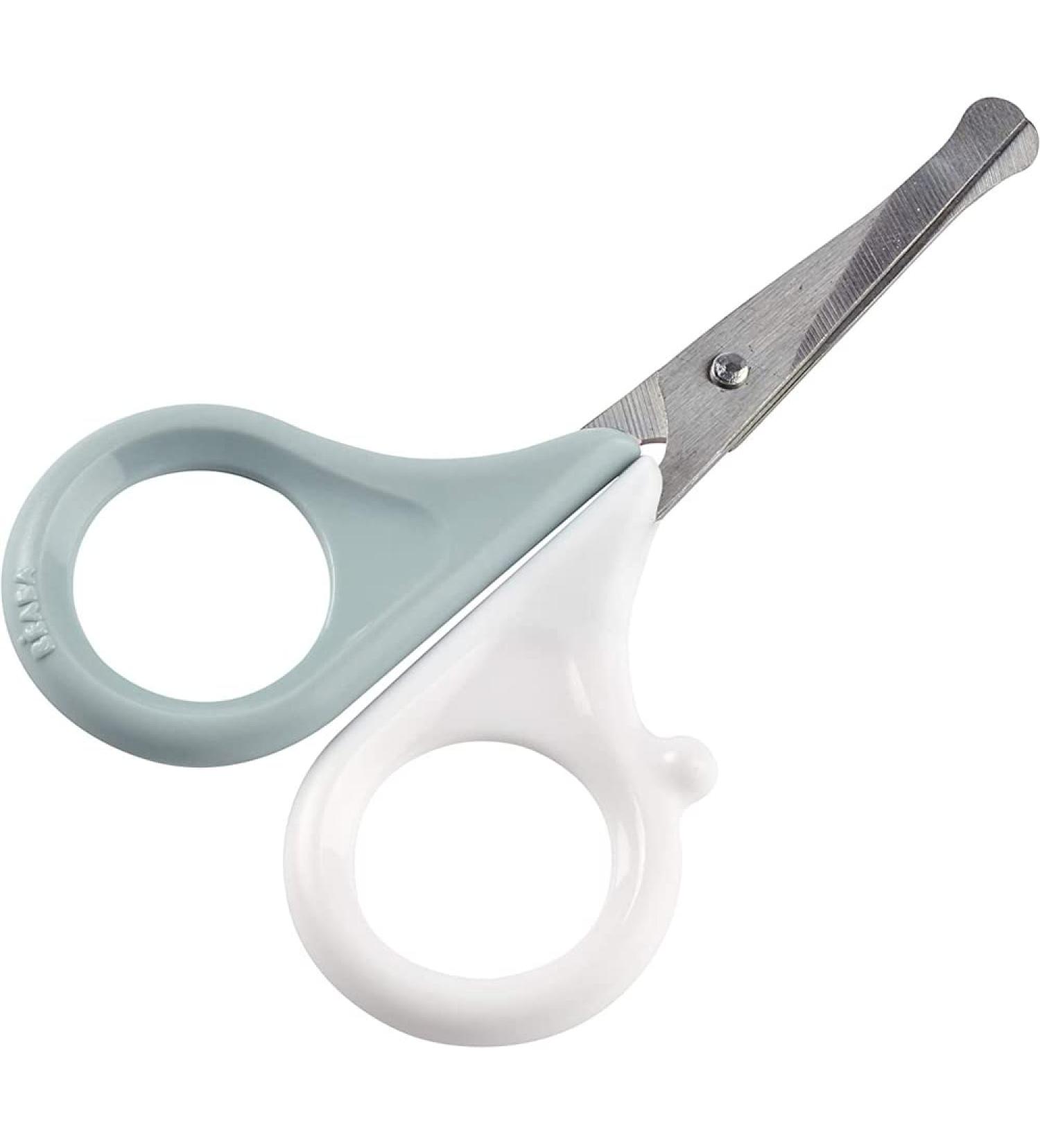 BEABA Nail Scissors for Babies and Kids - for Nail Care and Manicure - Rounded Tips - Blue - Buy Online on GoSupps.com