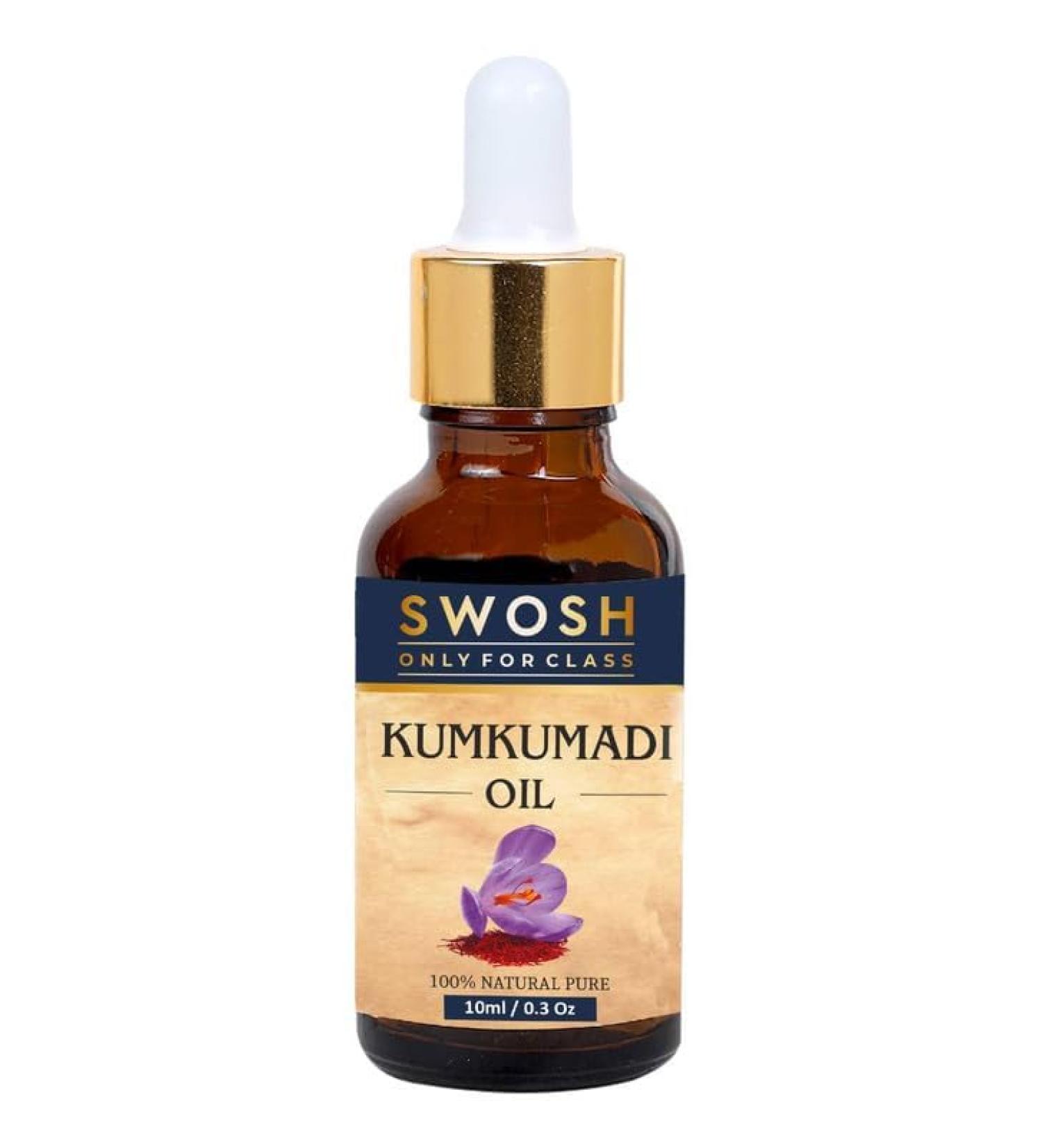 SWOSH Ayurveda Kumkumadi Tailam - 100% Vegan Saffron Face Oil for Glowing Skin (10ml) | Chemical Free Revives & Repairs Dull Skin - Buy Online on GoSupps.com