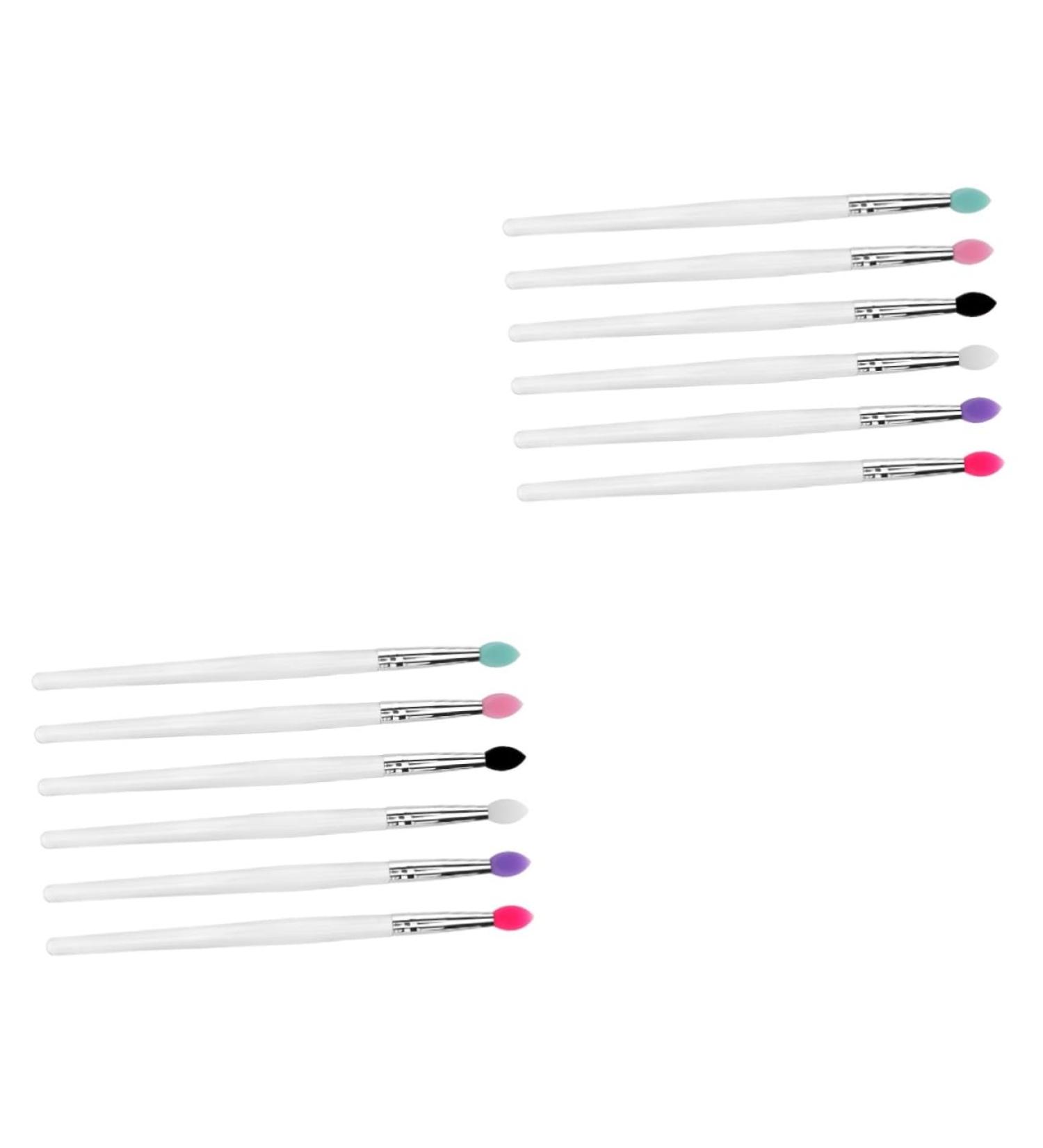 FOMIYES 12 Pcs Eye Shadow Brush Silicone Lip Brush Silicone Brush Big Sequined Eyeshadow Brush Smudge Stick - Buy Online on GoSupps.com