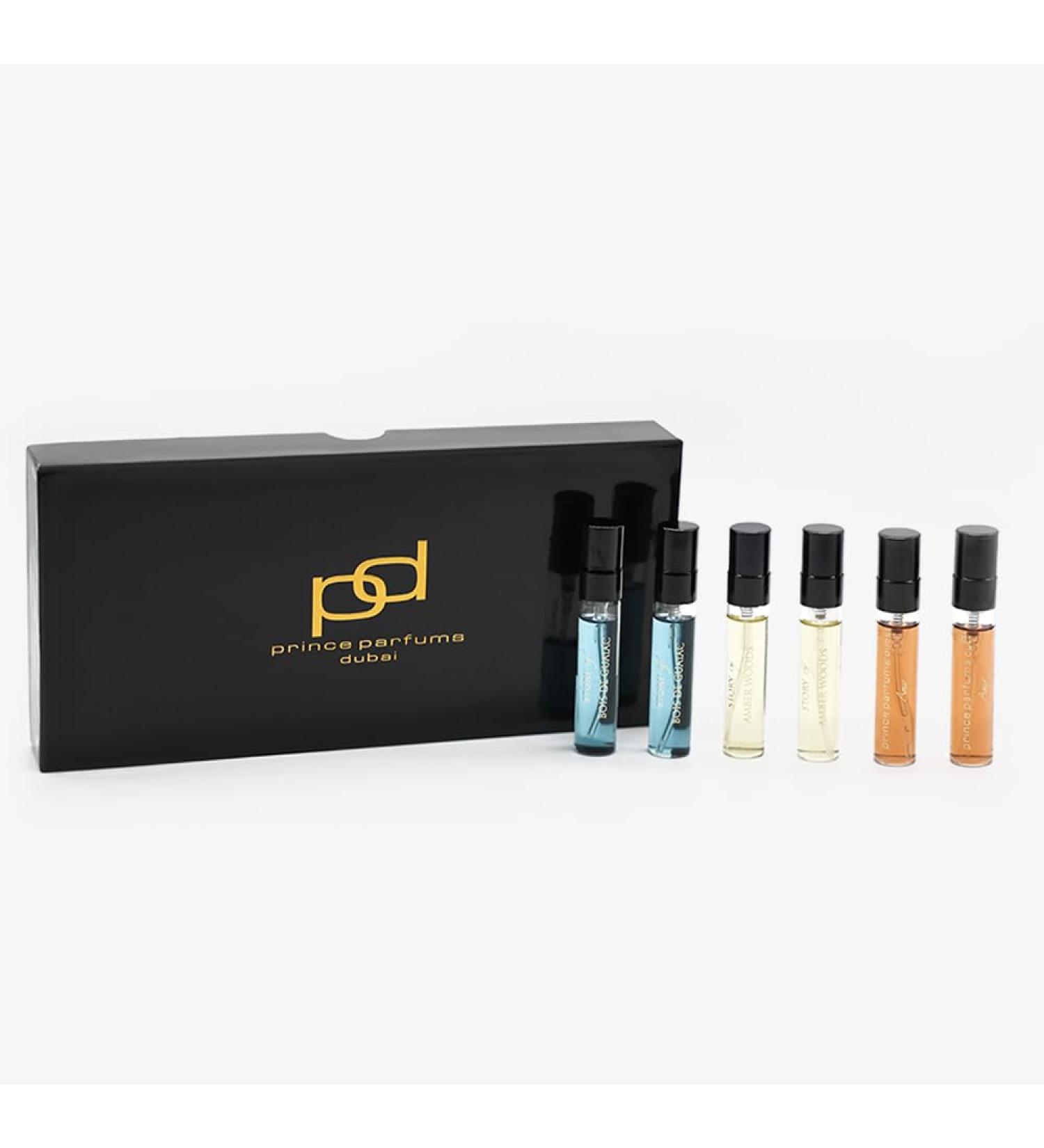 Prince Parfums Dubai Men's Discovery Kit - Journey in Fragrance - 6 x 5ML Kit of Bois De Guaiac Amber Woods and Amir - Extrait de Parfum Collection - The Essence of Sophistication Discovery Kit - Bois De Guaiac Amber Woods Amir - Buy Online on GoSupps.com