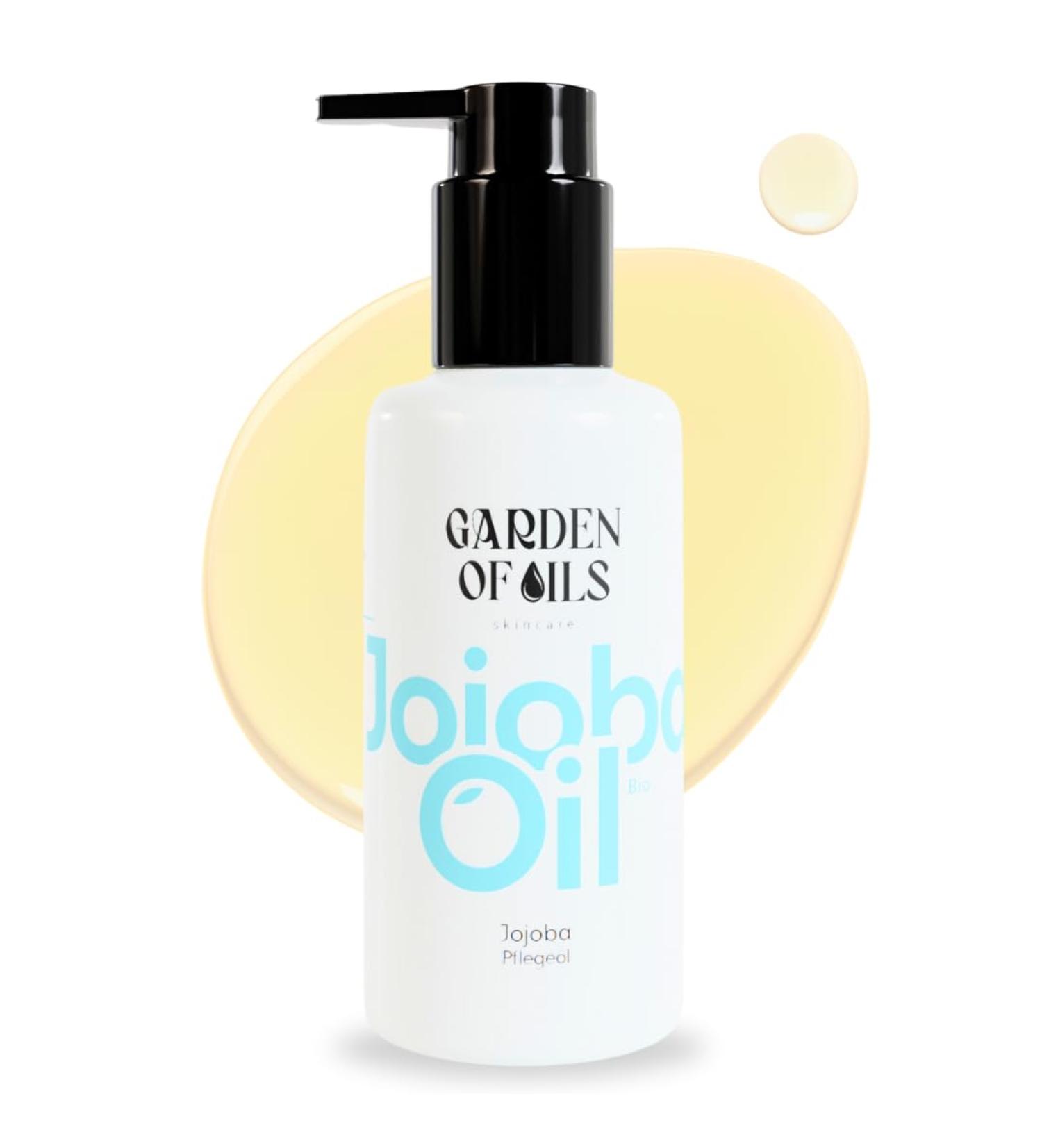 Organic Jojoba Oil Cold Pressed 100% Pure Care Oil for Body Face Hair Nails | No Animal Testing & Vegan | UV Protection Glass Bottle with Pumper (100 ml) - Buy Online on GoSupps.com