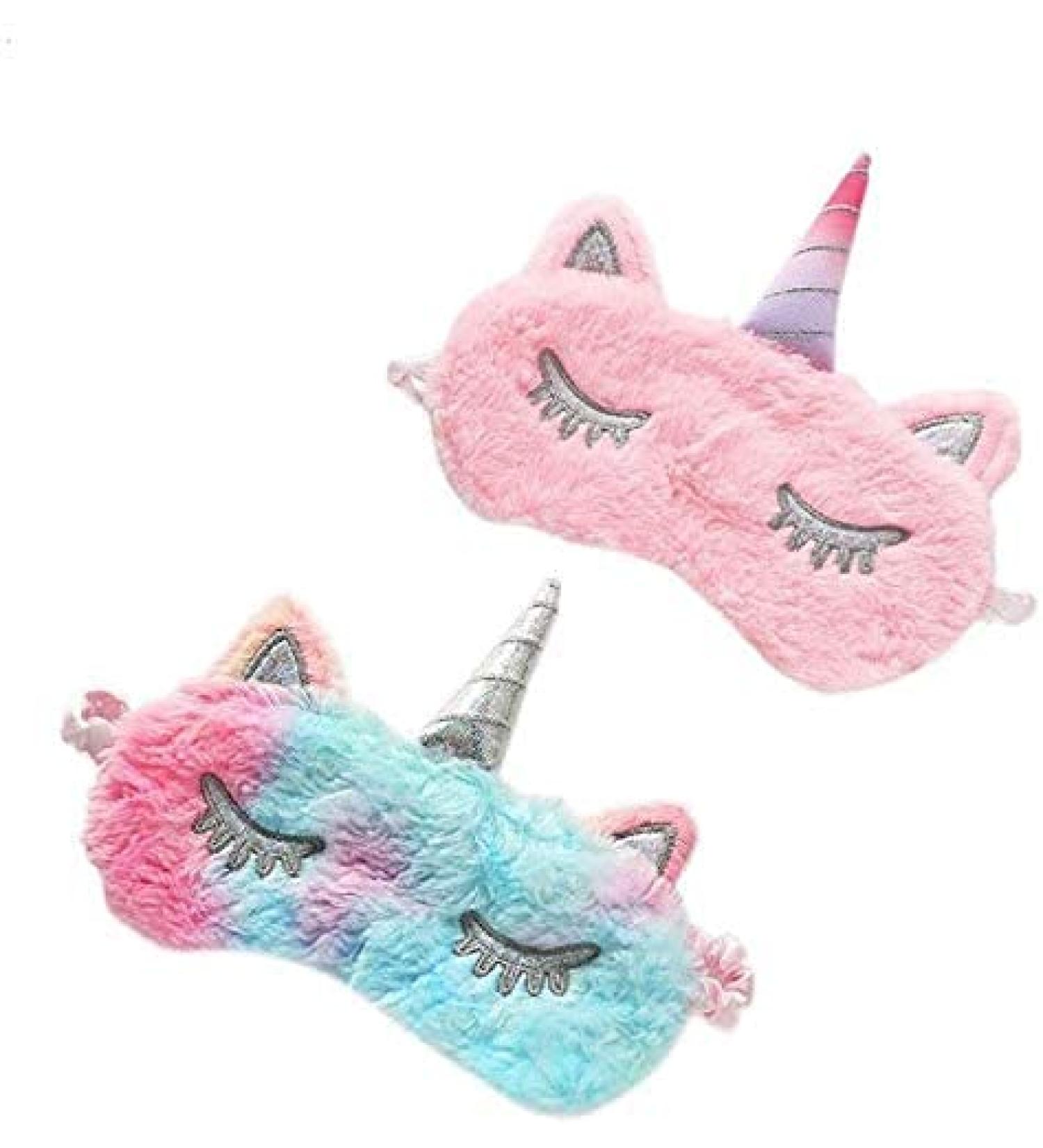 Kids Unicorn Sleep Mask 2 Pack - Soft Plush Eye Masks for Girls - Buy Online on GoSupps.com