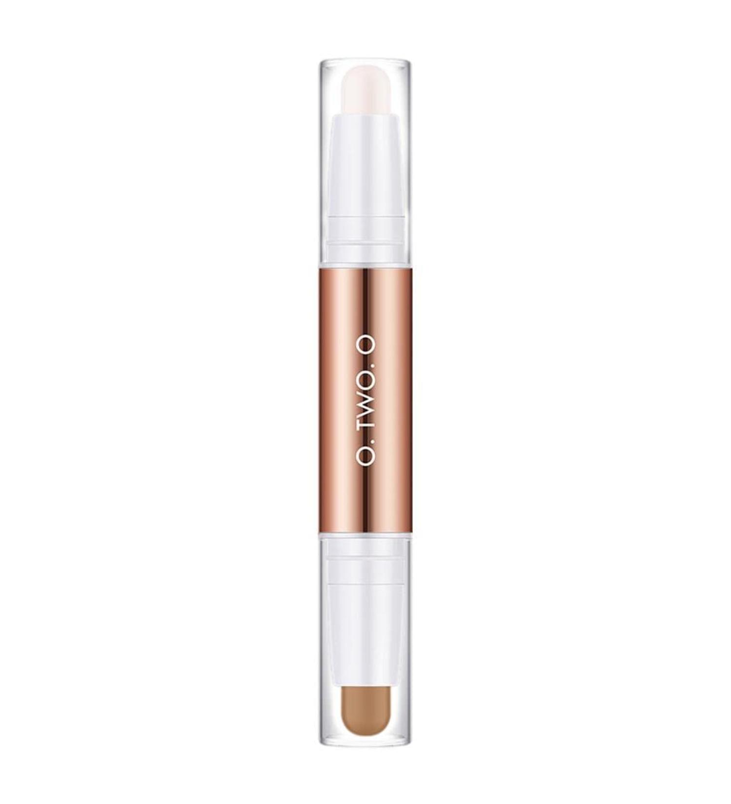 jojomis Highlighters Stick Double-Head Makeup Concealer Contouring Cream Set Face Highlighters Sticks - White+ Light coffee - Buy Online on GoSupps.com
