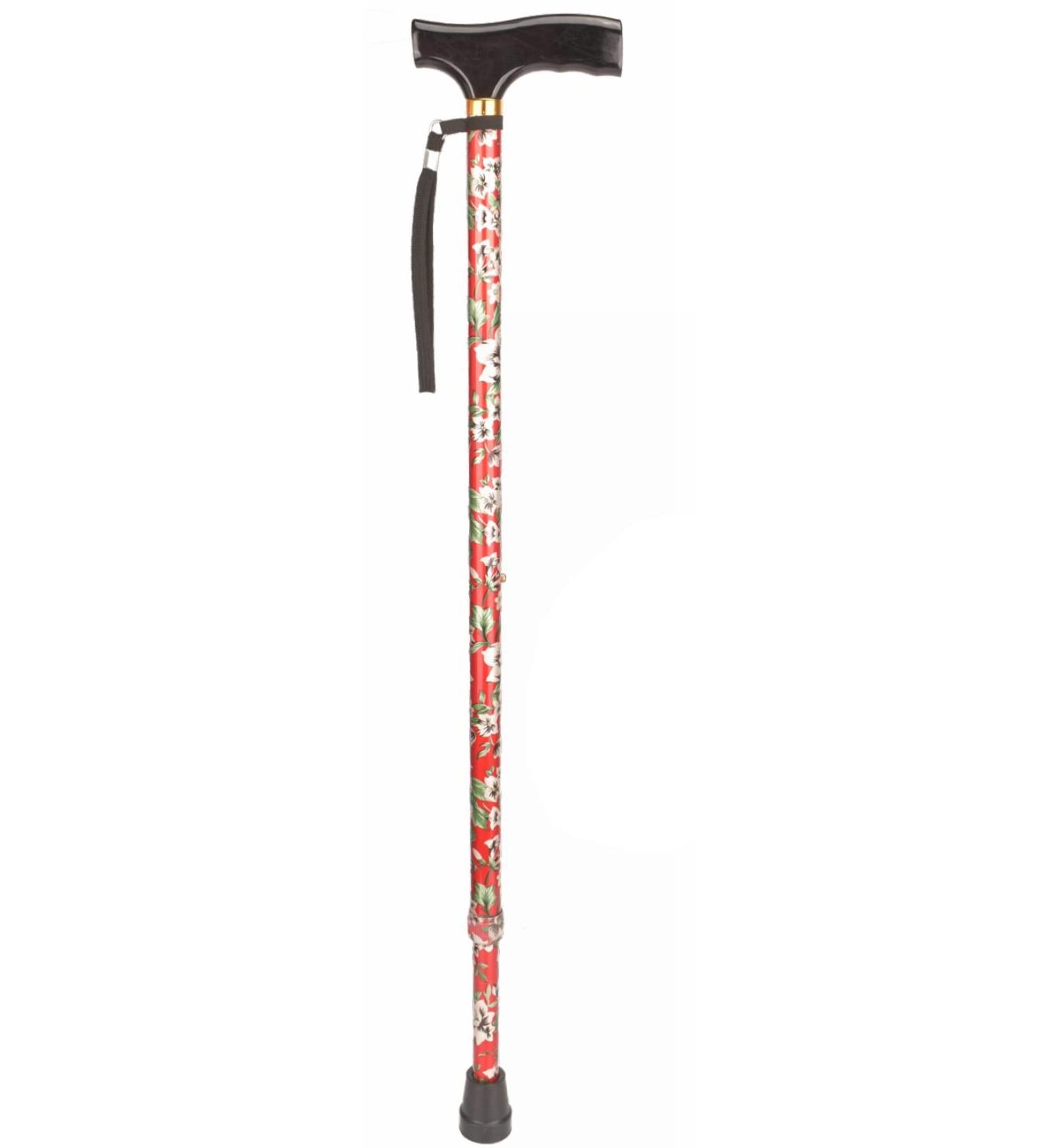 Walking Cane Portable Hand Walking Stick Walking Cane with Smooth Wood Handle Adjustable Walking Cane Lightweight and Stable Walking Stick Cane for Men & Women Canes for Seniors (Red) - Buy Online on GoSupps.com