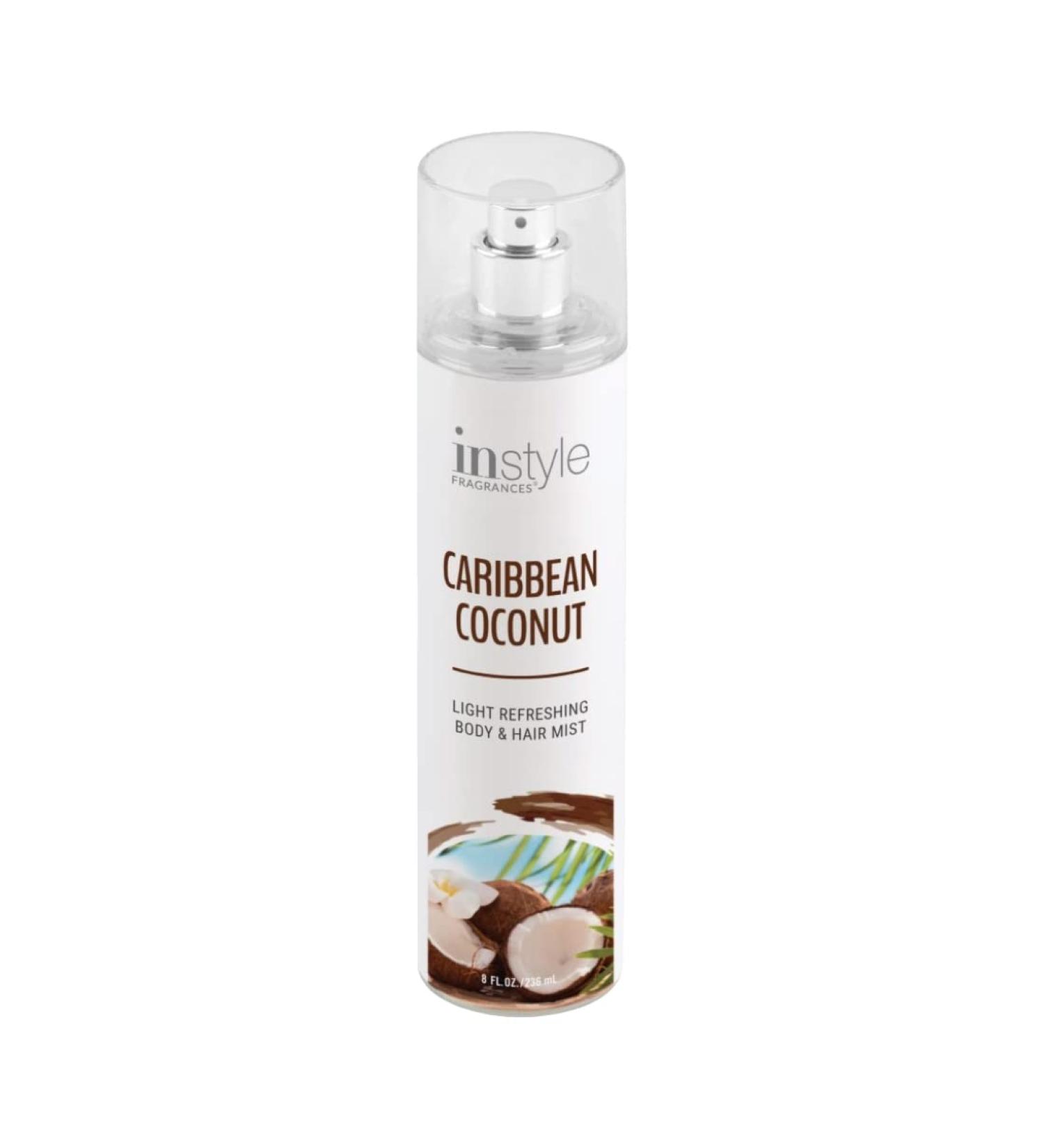 Instyle Fragrances Caribbean Coconut Body & Hair Mist | 8 Fl Oz Spray Bottle | Vegan, Paraben & Phthalate Free - Buy Online on GoSupps.com