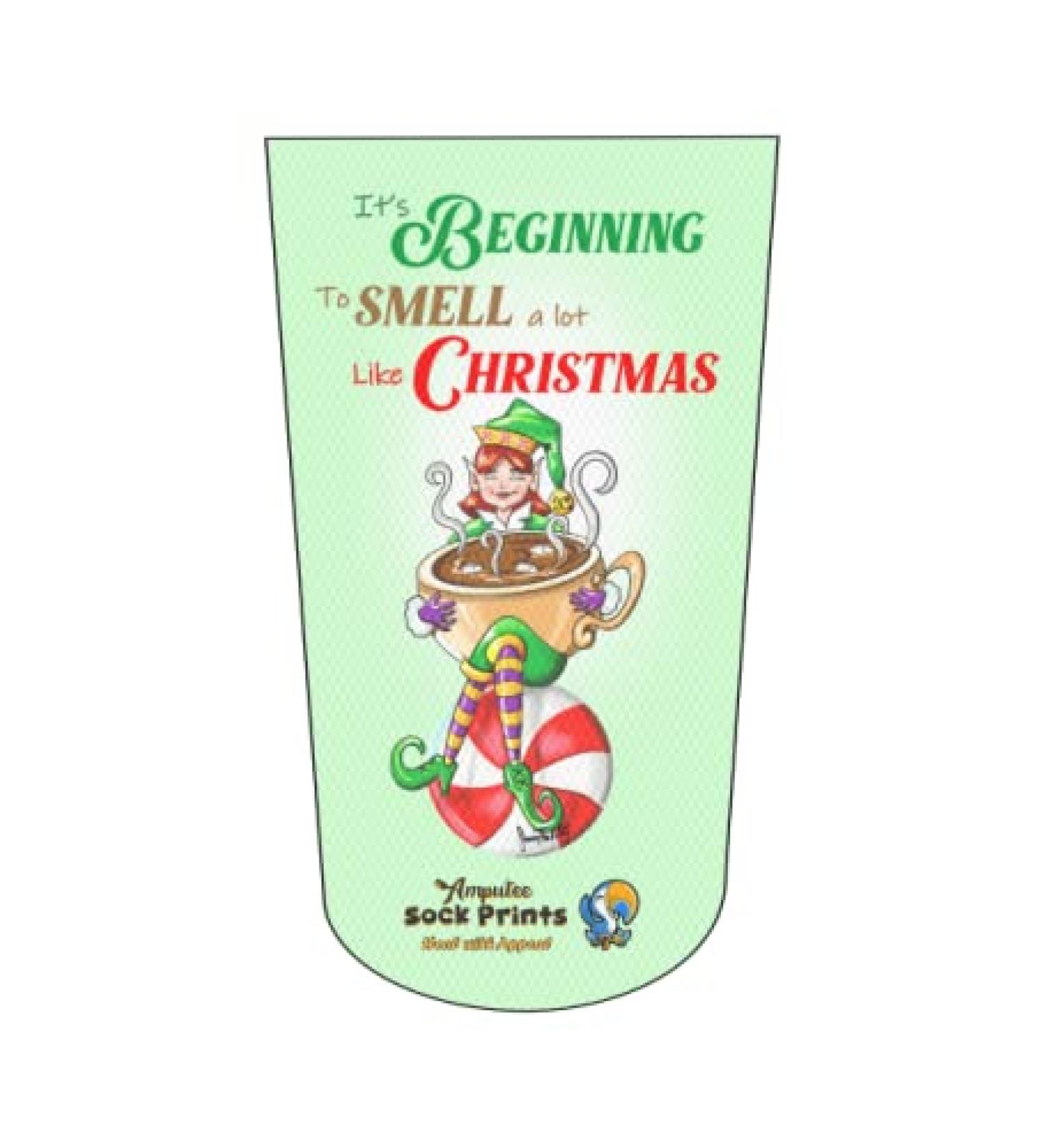 Christmas-themed Amputee Stump Sock - Light Green V2 3Ply | Festive Scented Compression Sock - Buy Online on GoSupps.com