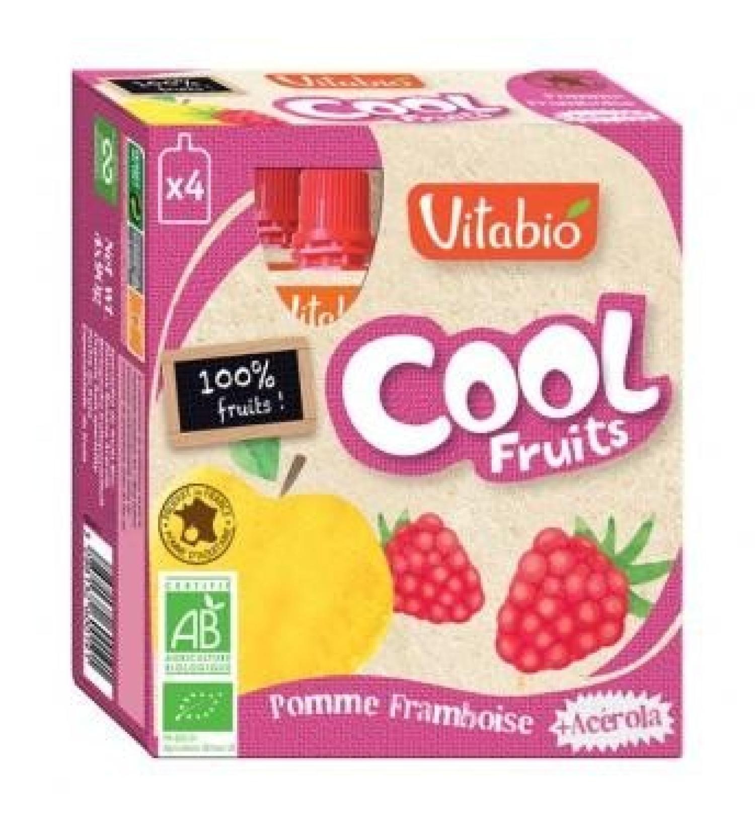 Vitabio Cool Fruits Pomme, Framboise, Acérola 4X90g