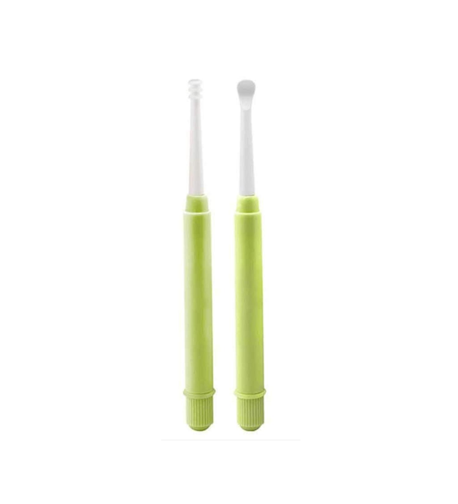 LUKEO 2Pcs/Set Portable Ear Cleaner & Wax Remover | Earpick Curette Spoon & Soft Brush | Ear Care Tools - Gray - Buy Online on GoSupps.com