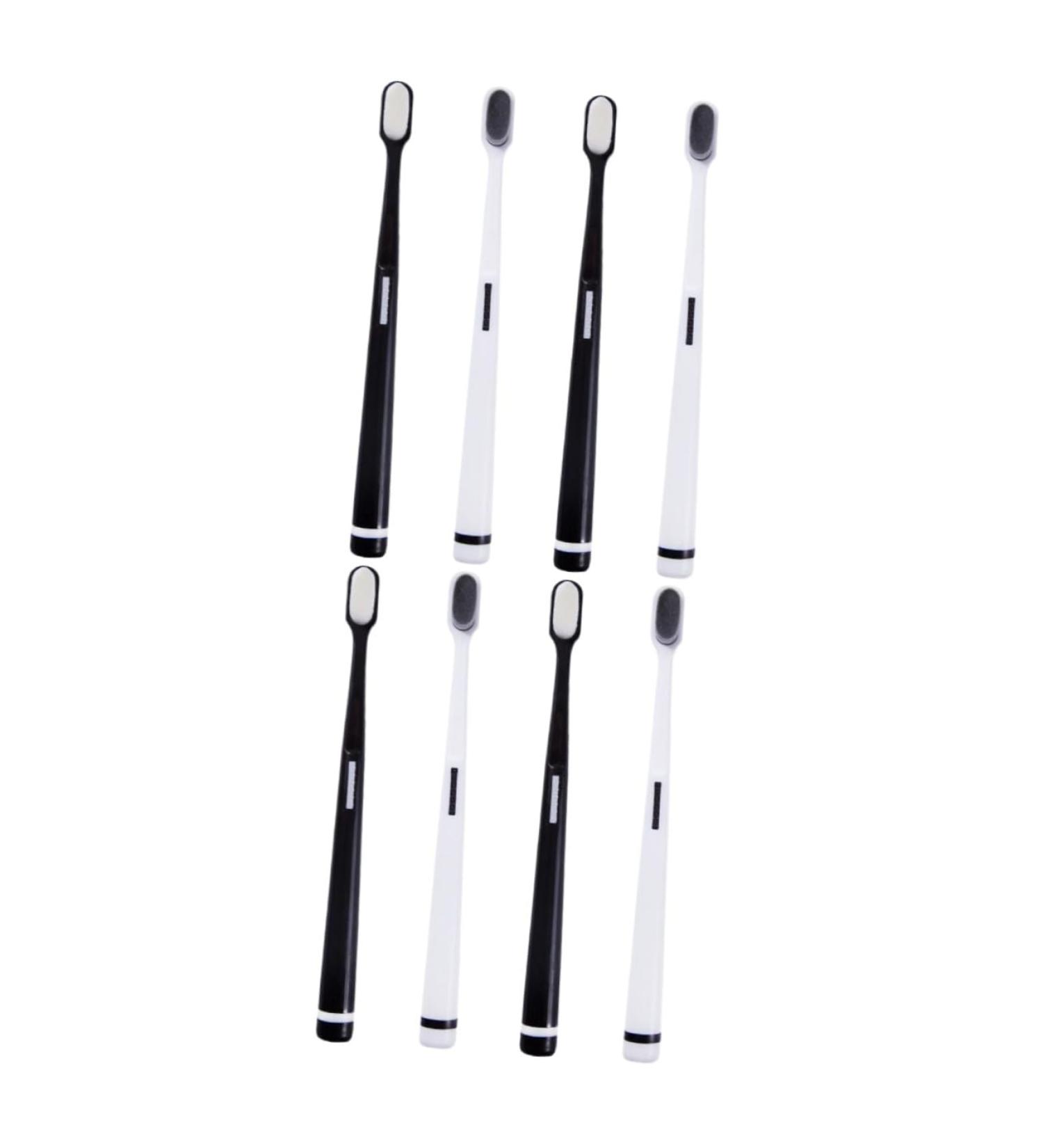 Minkissy 8 Pc Wangan Hair Toothbrush Set - Black Toothbrushes for Adult Oral Care | Effective Tooth Hygiene & Cleaning Brush - Buy Online on GoSupps.com