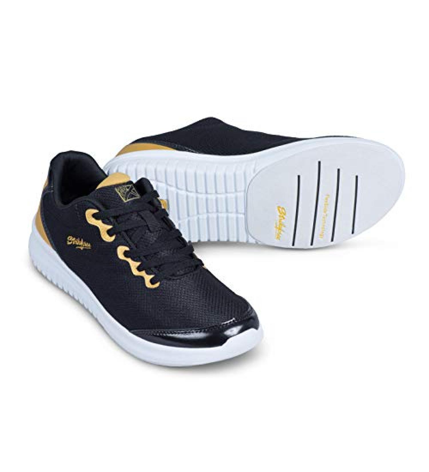 KR Strikeforce Glitz Women's Bowling Shoe with FlexSlide Technology - Black/Gold - Size 8.5 - For Right or Left Handed Bowlers - Buy Online on GoSupps.com
