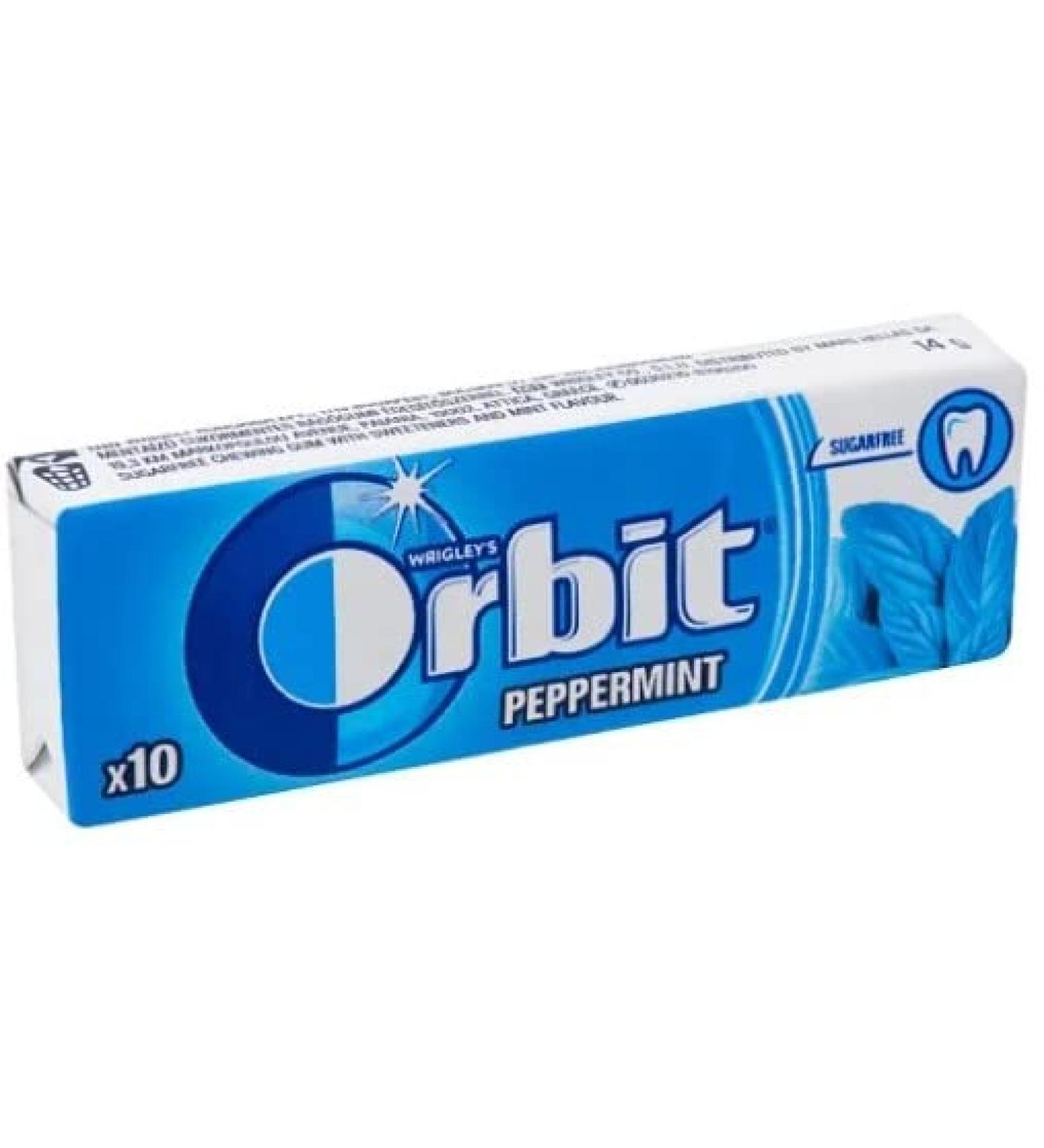 6 Packs Wrigley's Orbit Peppermint Sugar Free Chewing Gum Helps keep Teeth Clean And Mouth Fresh