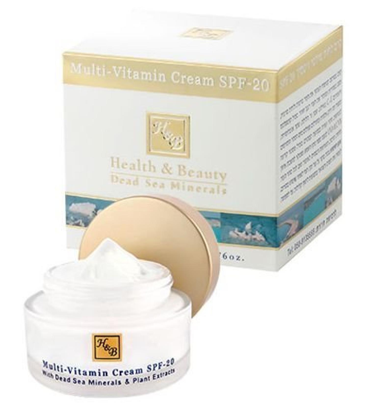 Multi Vitamin Face Cream - Organic Moisturizer for Women - SPF-20 50ml by Health & Beauty Dead Sea Minerals