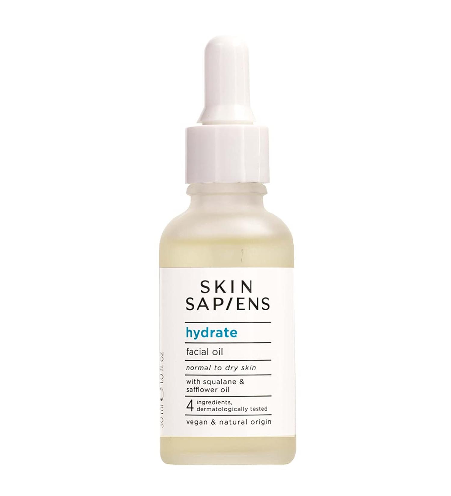 SKIN SAPIENS HYDRATE Facial oil with squalene and safflower oil natural Ecocert Cosmos for men and women Cruelty Free and Vegan Skincare for all normal to dry skin 30 ml. - Buy Online on GoSupps.com
