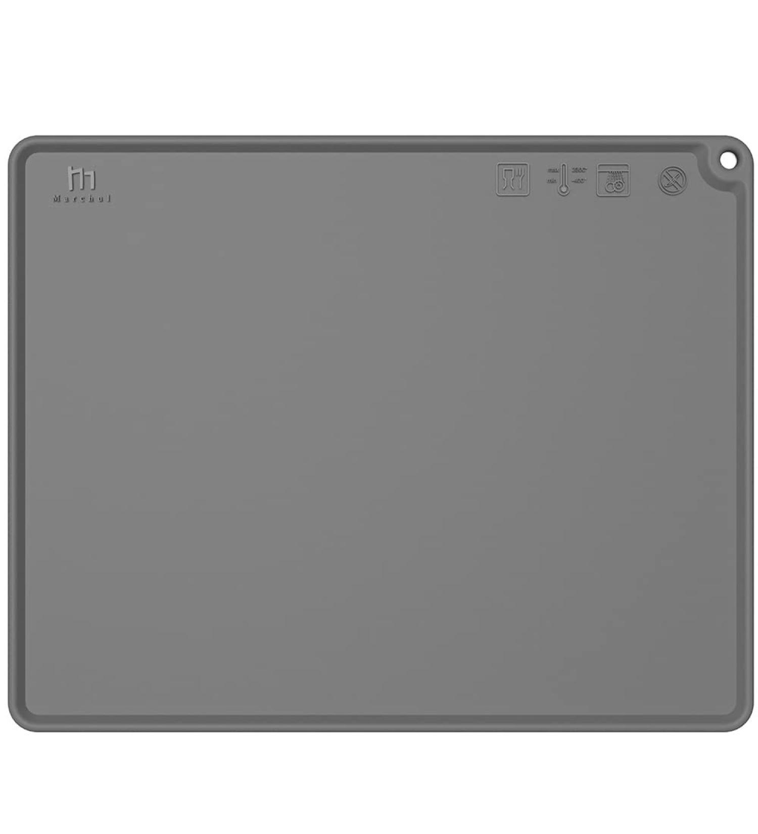 Marchul Waterproof Non-Slip Silicone Dog Cat Food Mat | Raised Edges Pet Feeding Placemat Tray 14.4*10.6 - Buy Online on GoSupps.com