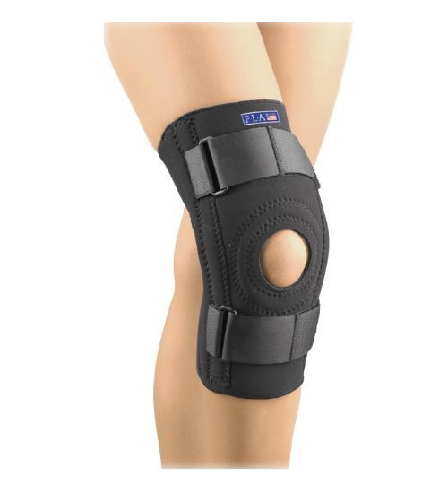 Fla 37-103MDBLK Safe-T-Sport Stabilizing Knee Support Black Medium