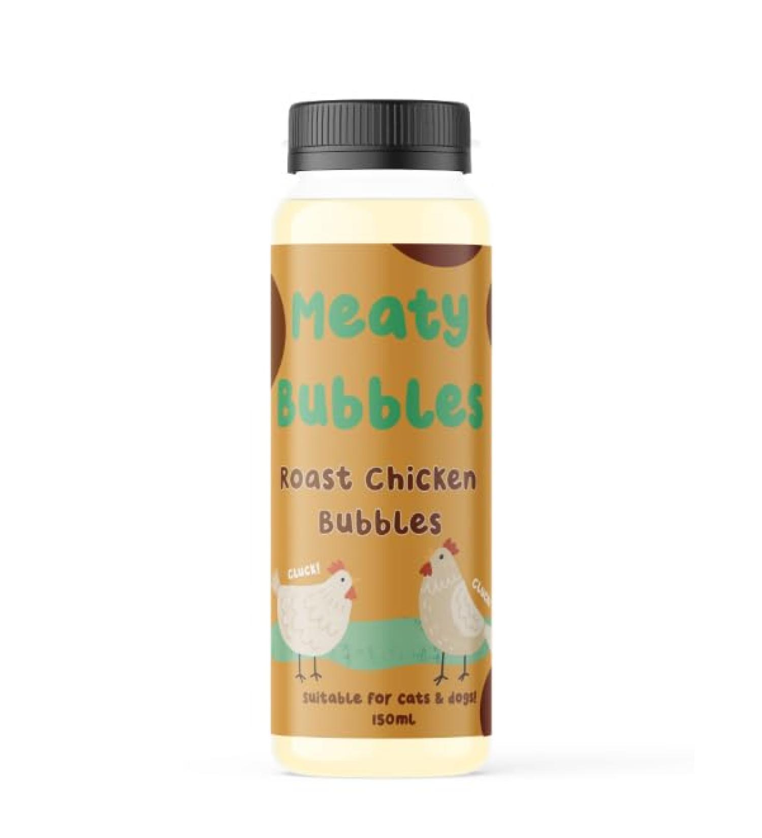 Meaty Bubbles Flavoured Bubbles for Pets (Roast Chicken) - Non-Toxic & Vegan Friendly