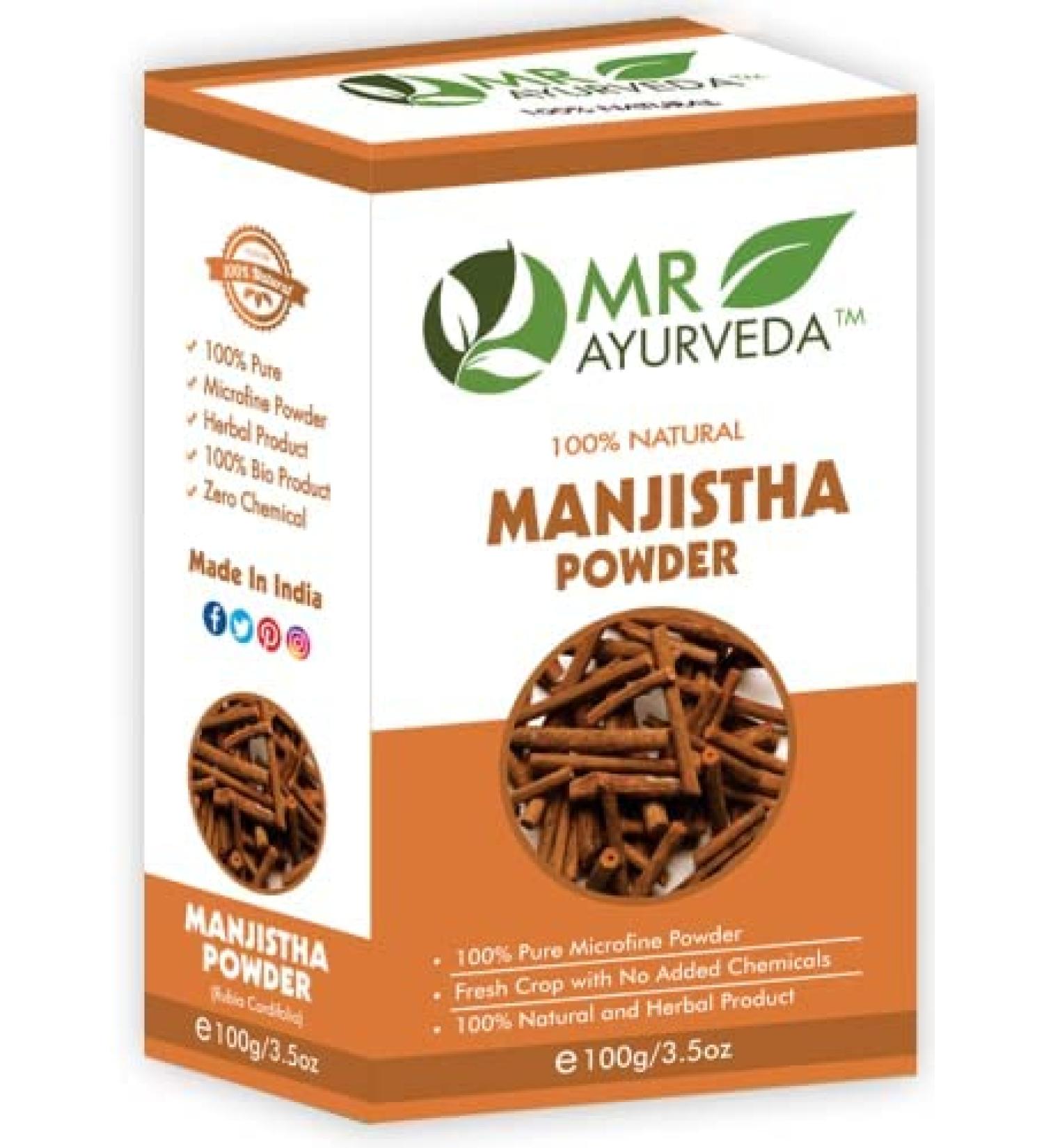 Sheltr 100% Organic Manjistha Powder for Skin Whitening, Face, and Hair | No Added Chemicals - 100g - Buy Online on GoSupps.com