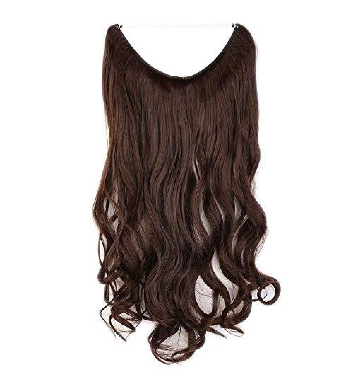 SEGO Hair Part Extensions - Invisible Wire - Medium Brown Wavy 20 (50cm) - 90g | Shop Internationally - Buy Online on GoSupps.com
