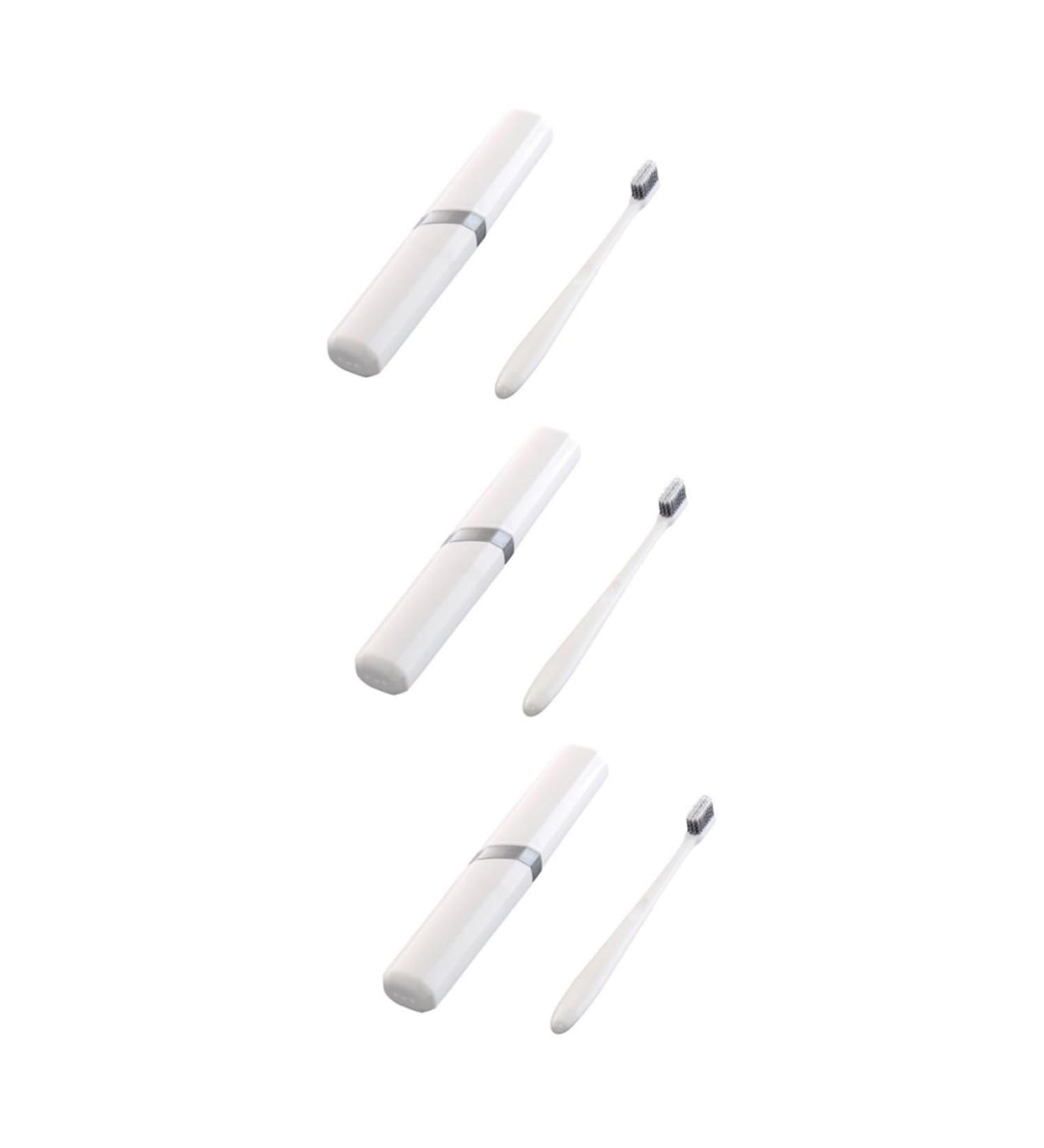 Travel Toothbrush Case Set - Ipetboom Portable Holder & Storage Box for Manual Toothbrushes | Protective Cover in White | Ideal Travel Gift - 1 Pack - Buy Online on GoSupps.com