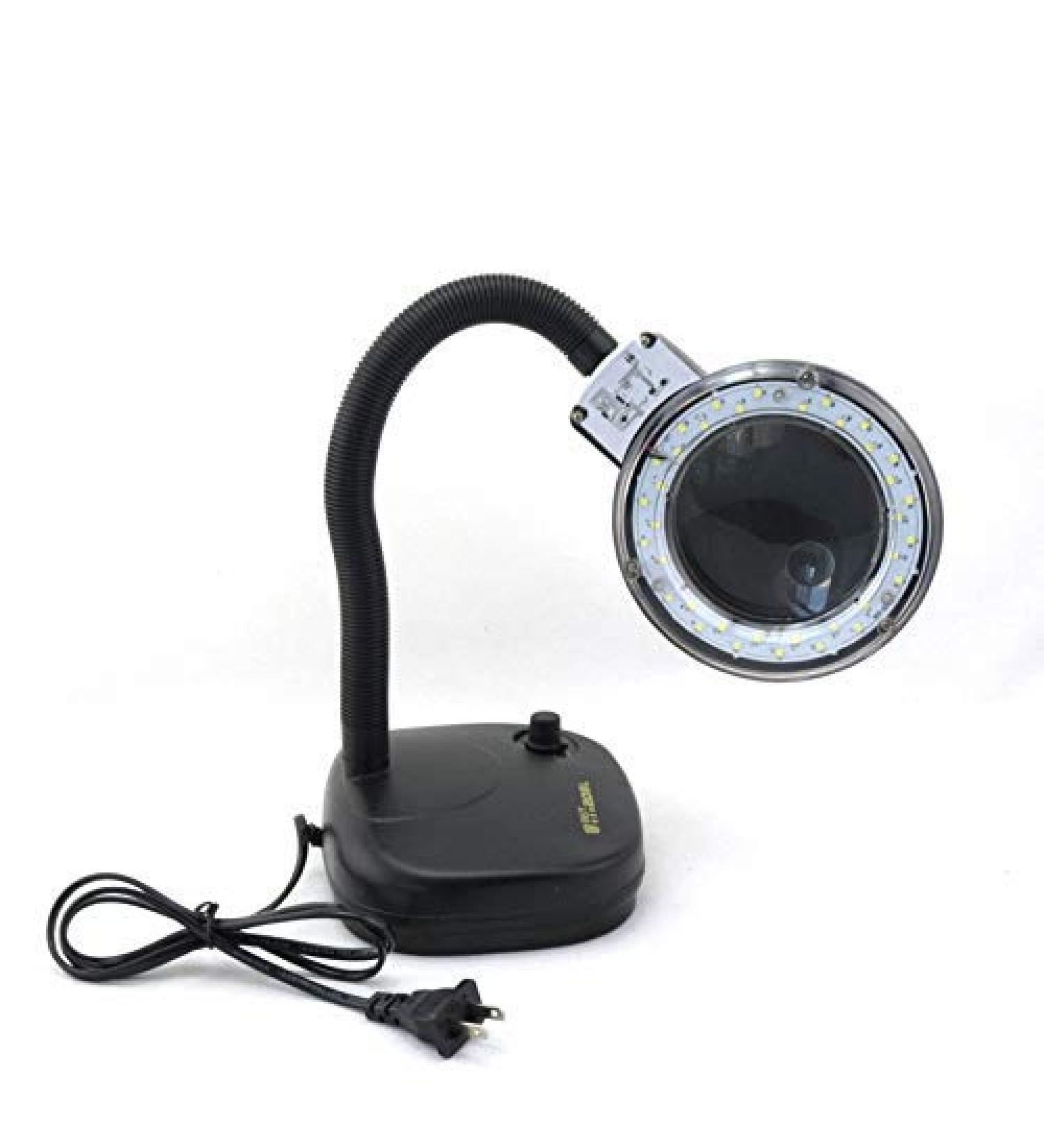 Magnifiers Desktop Magnifying Glass HD Mirror 85MM Soft Light 5 Times 10 Times Black Compatible with Electronic Lighting Reading Maintenance Magnification Detection Reading Aids - Buy Online on GoSupps.com