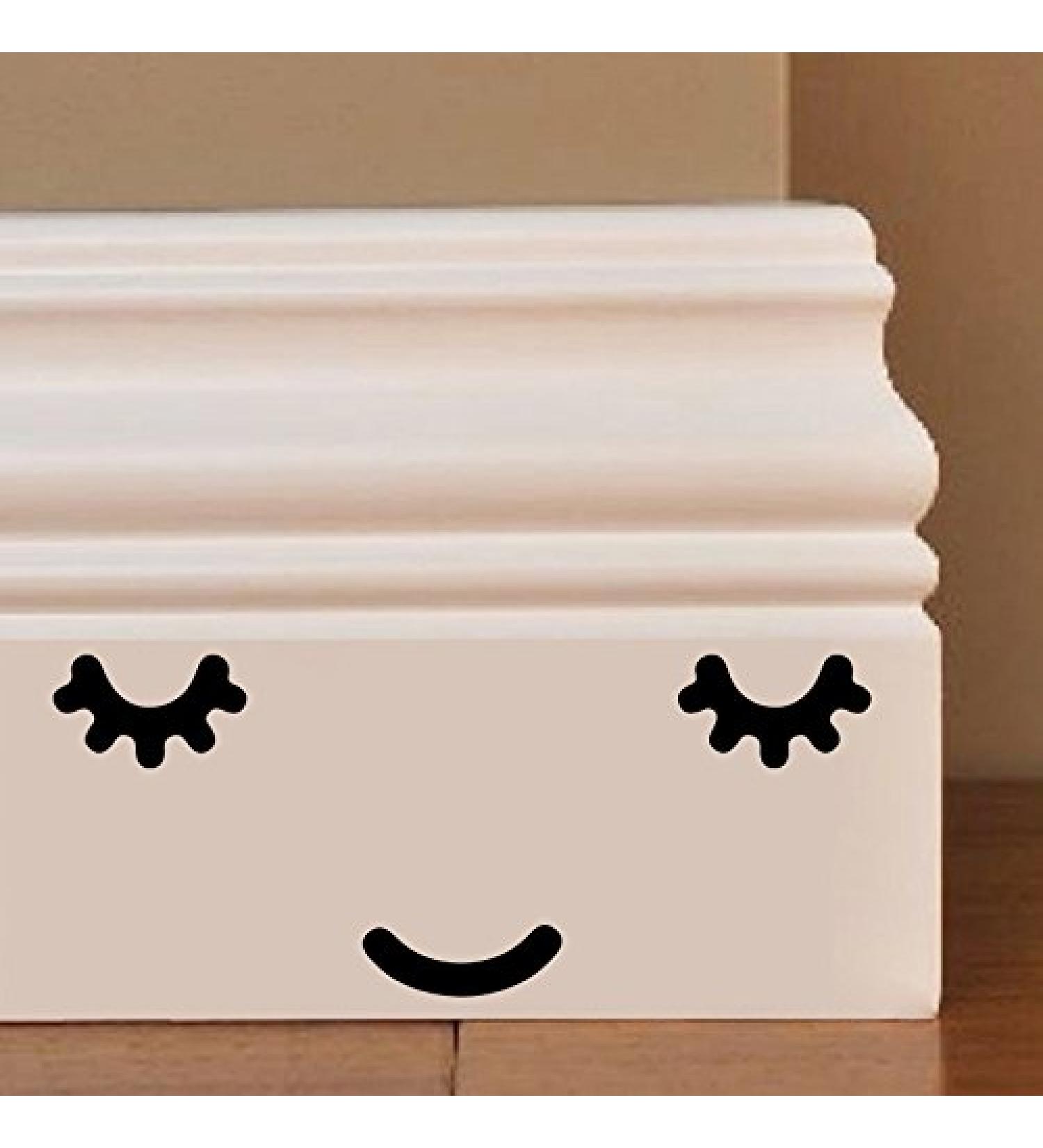 Sleepy Eye Lashes Face Wall Sticker | Funny Mice Decal for Home Skirting Board by Inspired Walls - International Shipping Available - Buy Online on GoSupps.com