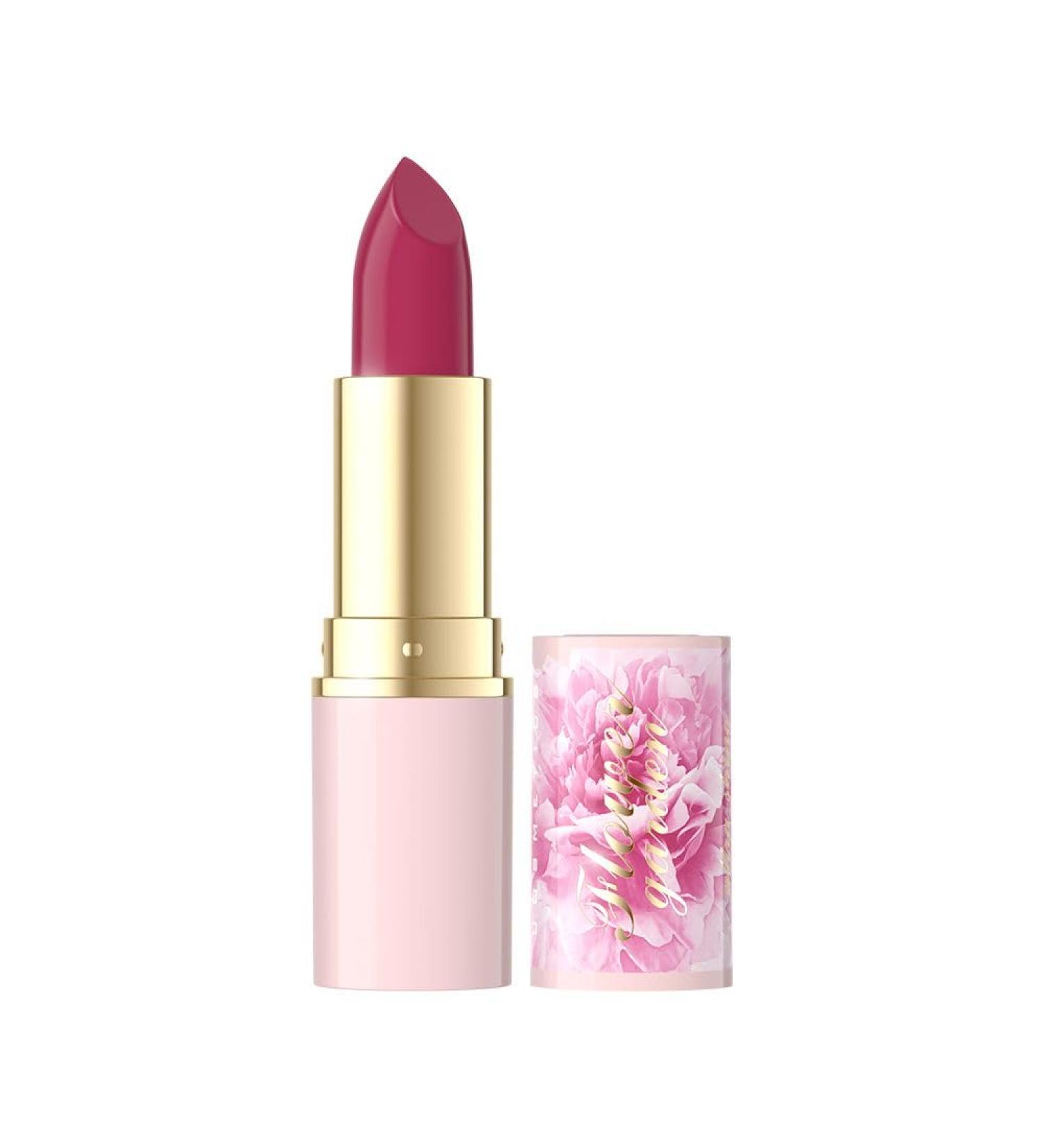 Eveline Cosmetics Flower Garden Vegan Nourishing Lipstick - Shade 03 with Hyaluronic Acid, Plant Collagen, Peony Extract & Vitamin E