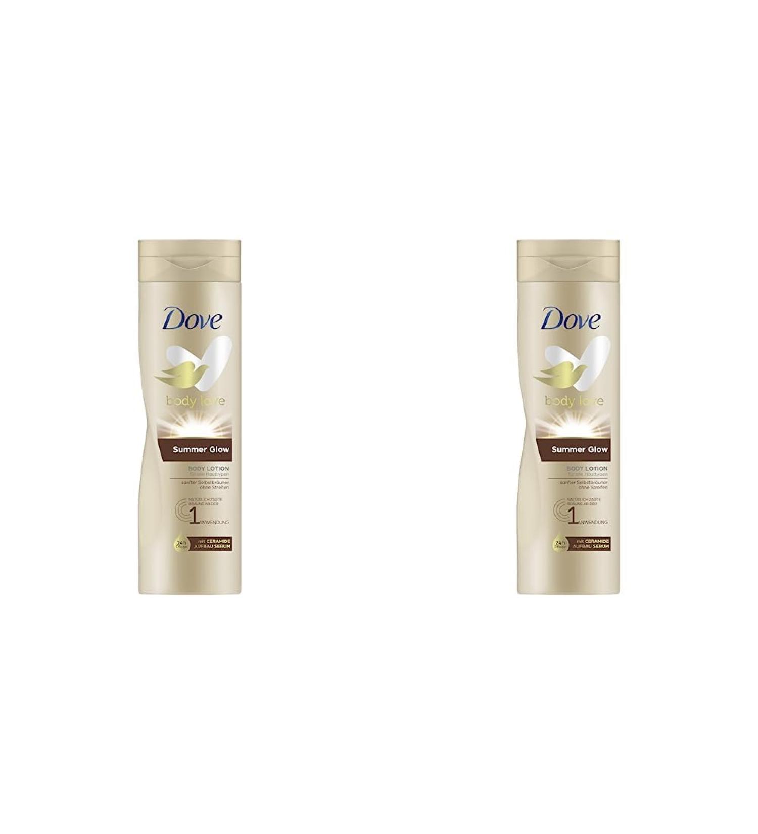 Dove Body Love Body Lotion Summer Glow - Self-Tanner for All Skin Types | 250 ml (2 Pack) - Achieve a Naturally Delicate Tan! - Buy Online on GoSupps.com